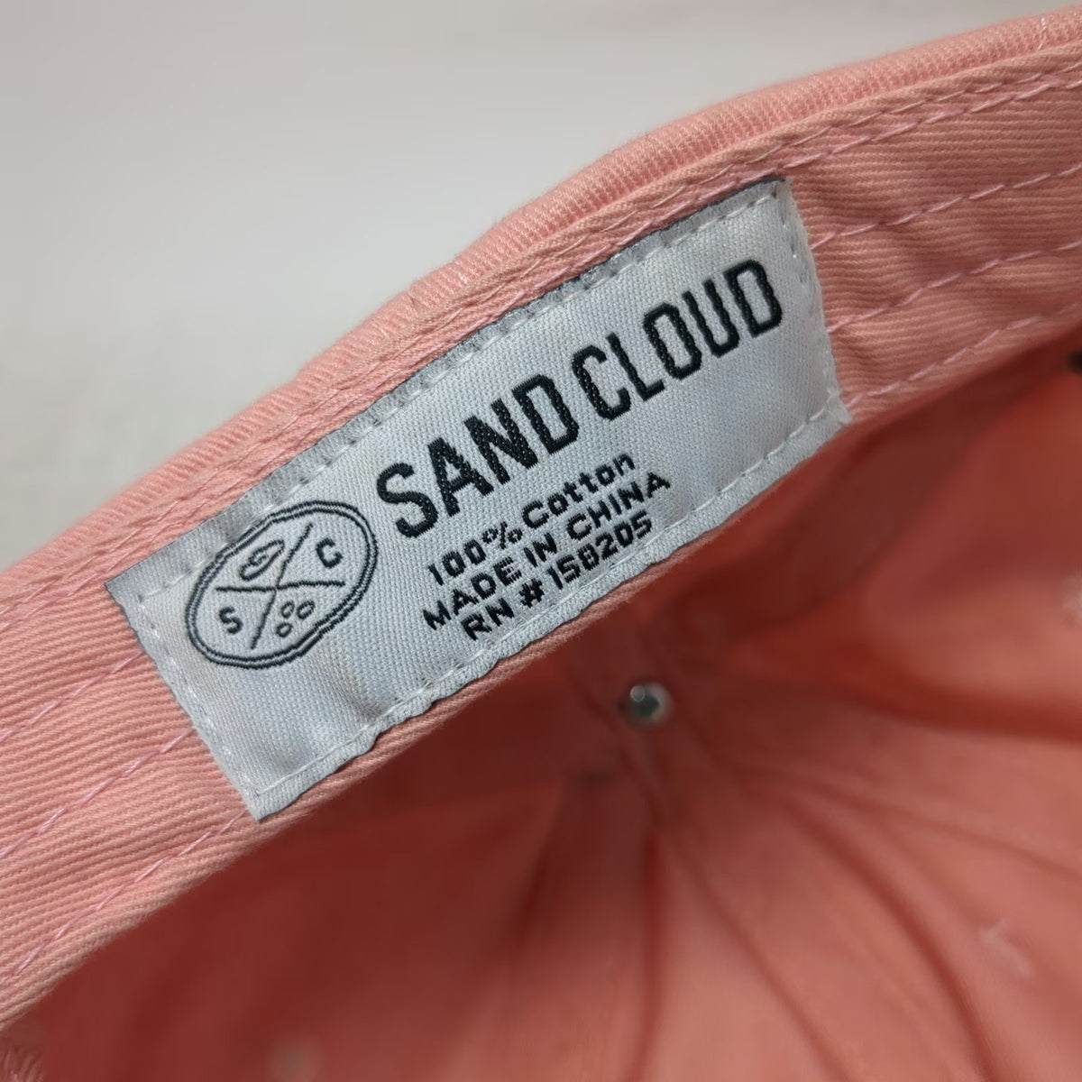 Sand Cloud Pink Baseball Cap OSFM 100% Cotton Shark Embroidery Adjustable Hat