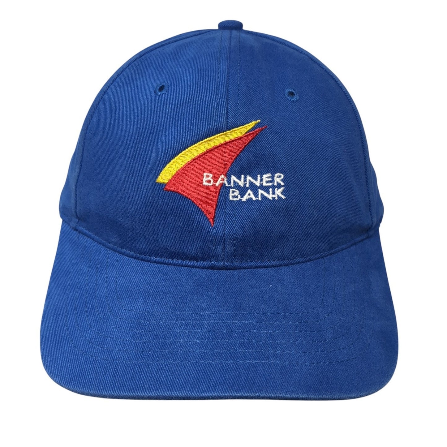 Banner Bank Strapback Hat Blue One Size Adjustable Embroidered Richardson