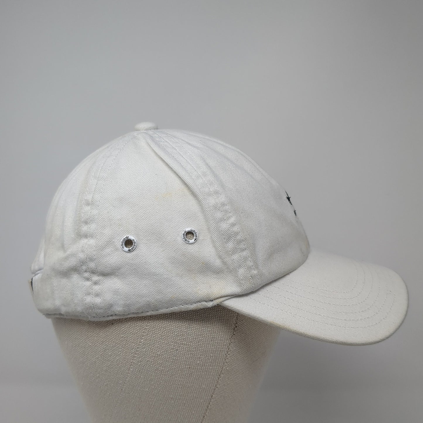 Adidas Trefoil Logo Slideback Hat White One Size Adjustable Embroidered