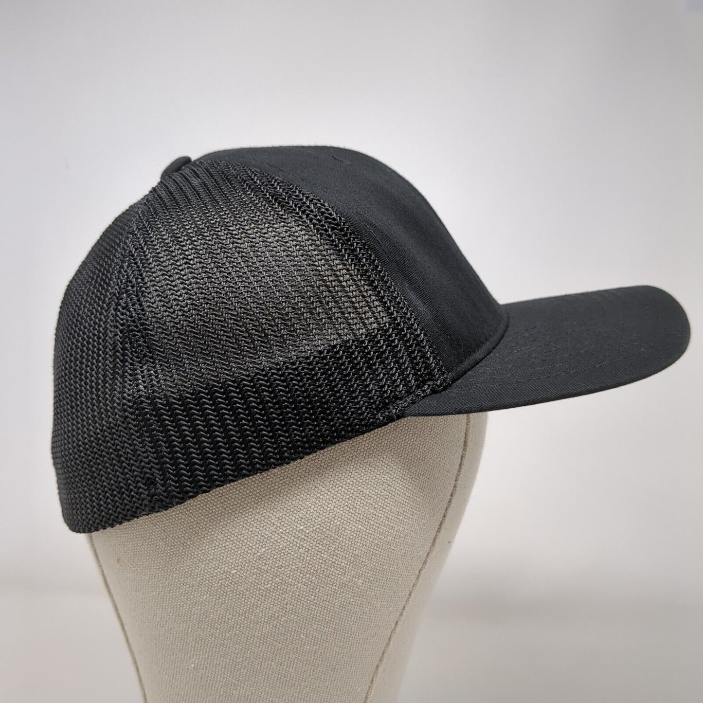 Animal Fitted Mesh Back Trucker Hat Black OSFA Solid Flexfit Yupoong