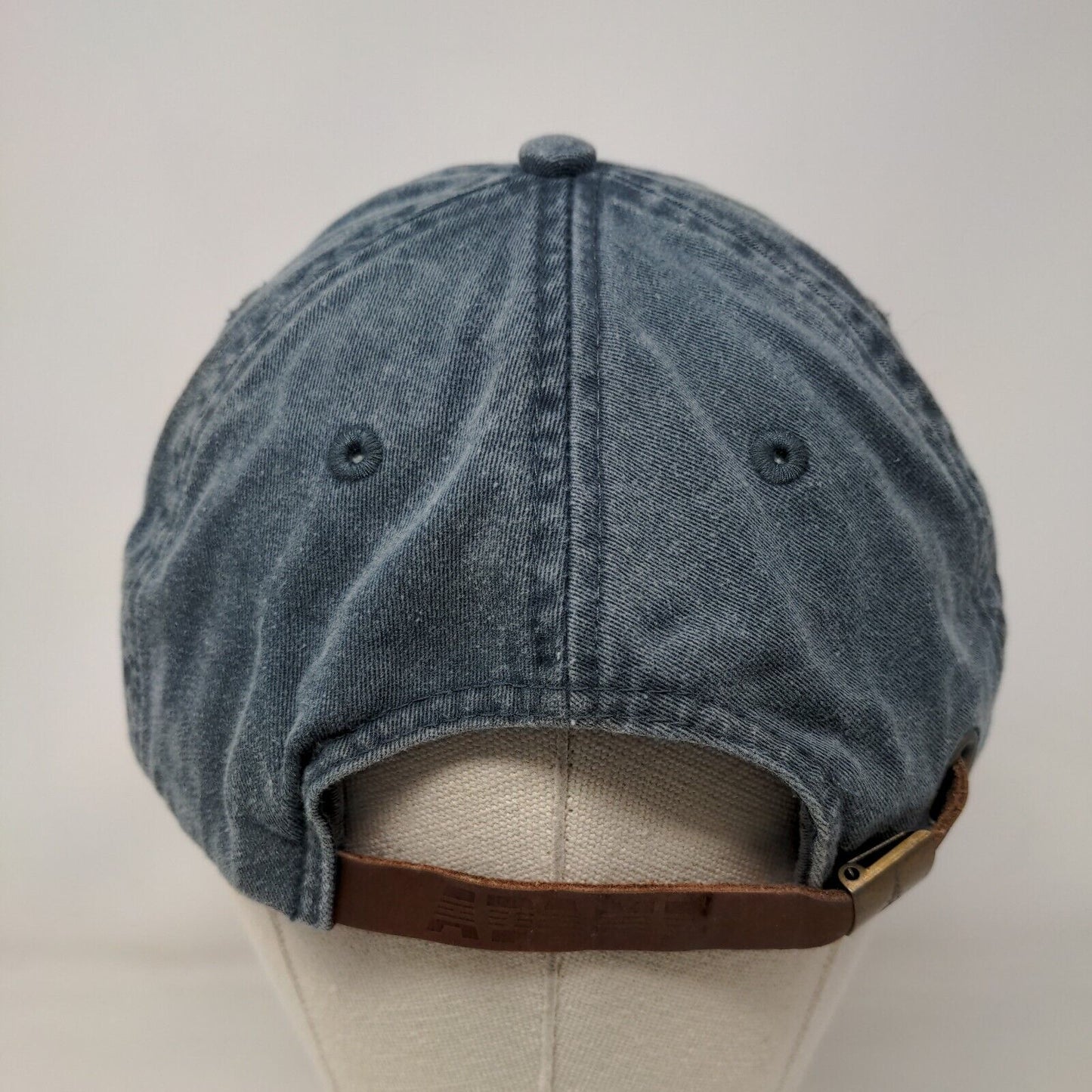 Anchor Slideback Hat Blue One Size Embroidered Adjustable Leather Strap