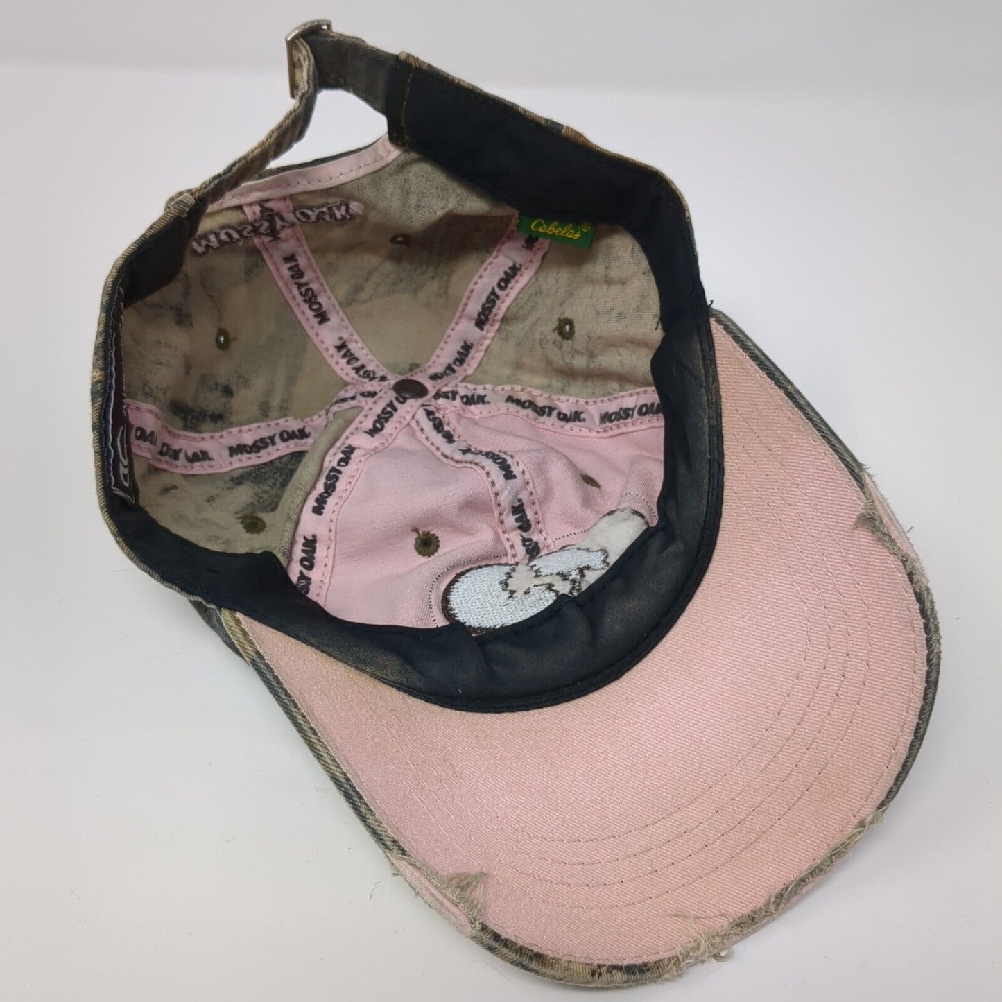Mossy Oak Slideback Hat Camouflage One Size Adjustable Embroidered Distressed OC