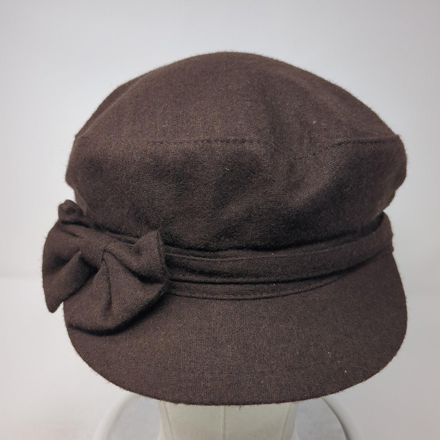 Ann Taylor LOFT Cadet Army Cap Brown One Size Bow Tie Lightweight Blank
