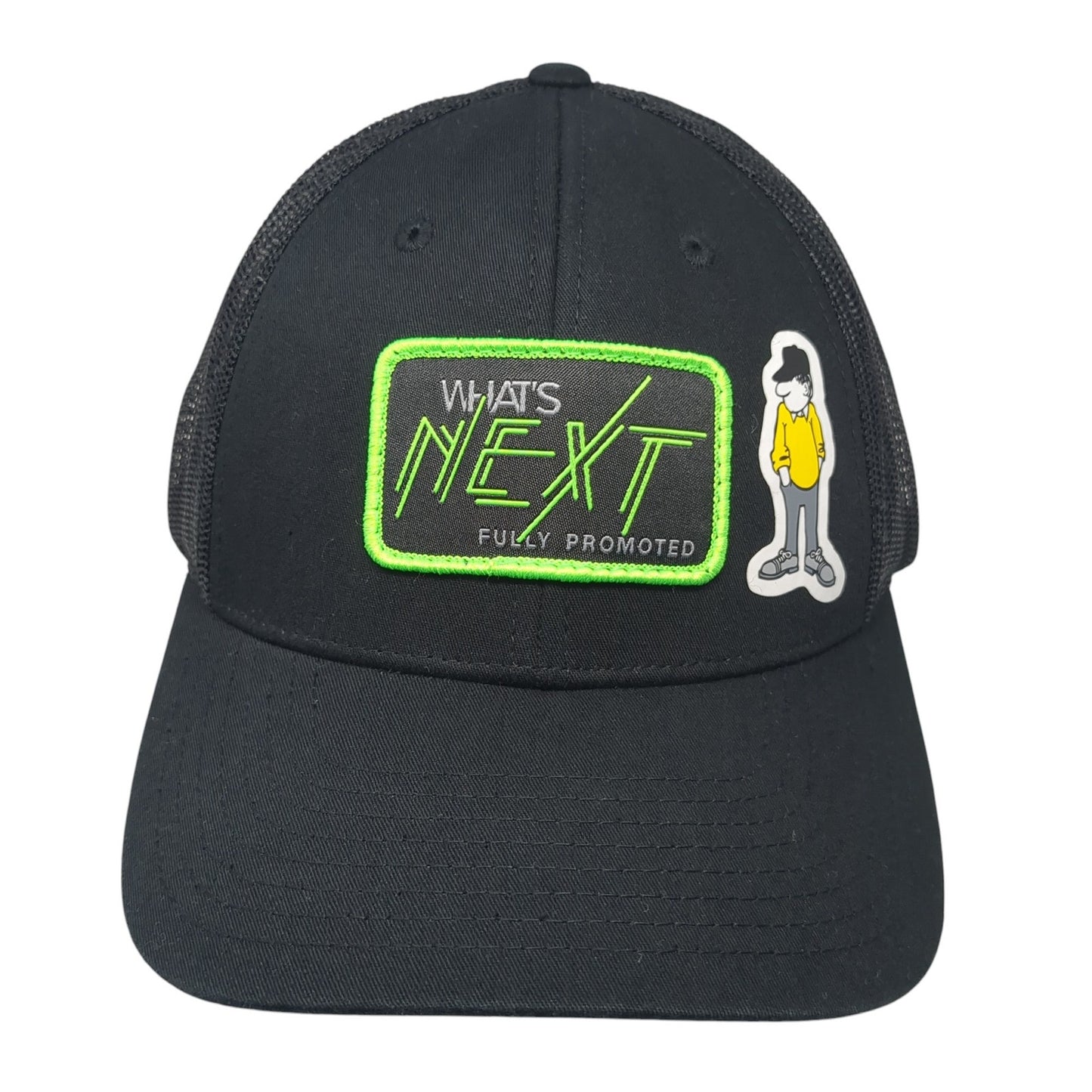 What's Next Patch Snapback Trucker Hat Black Large Mesh Back Richardson