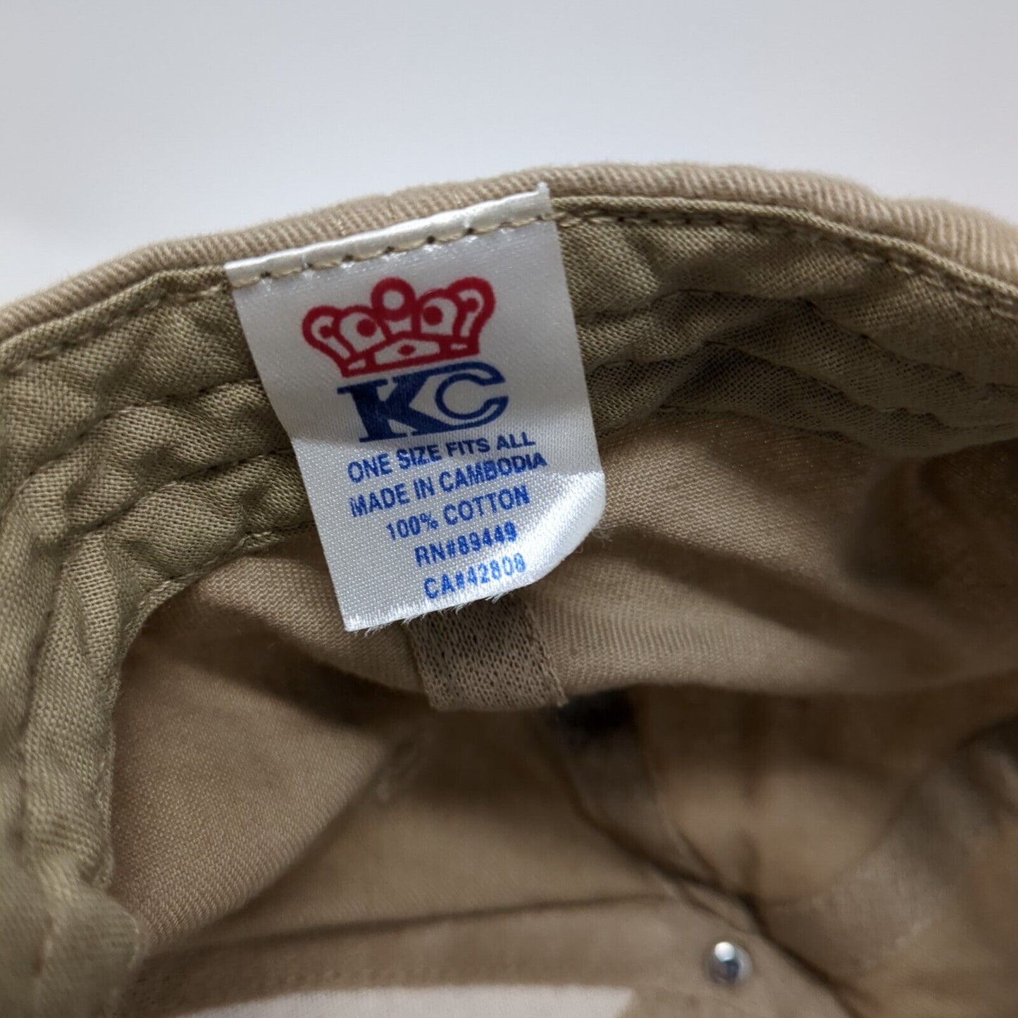 Boise Mattress Strapback Hat Tan One Size Adjustable Embroidered KC