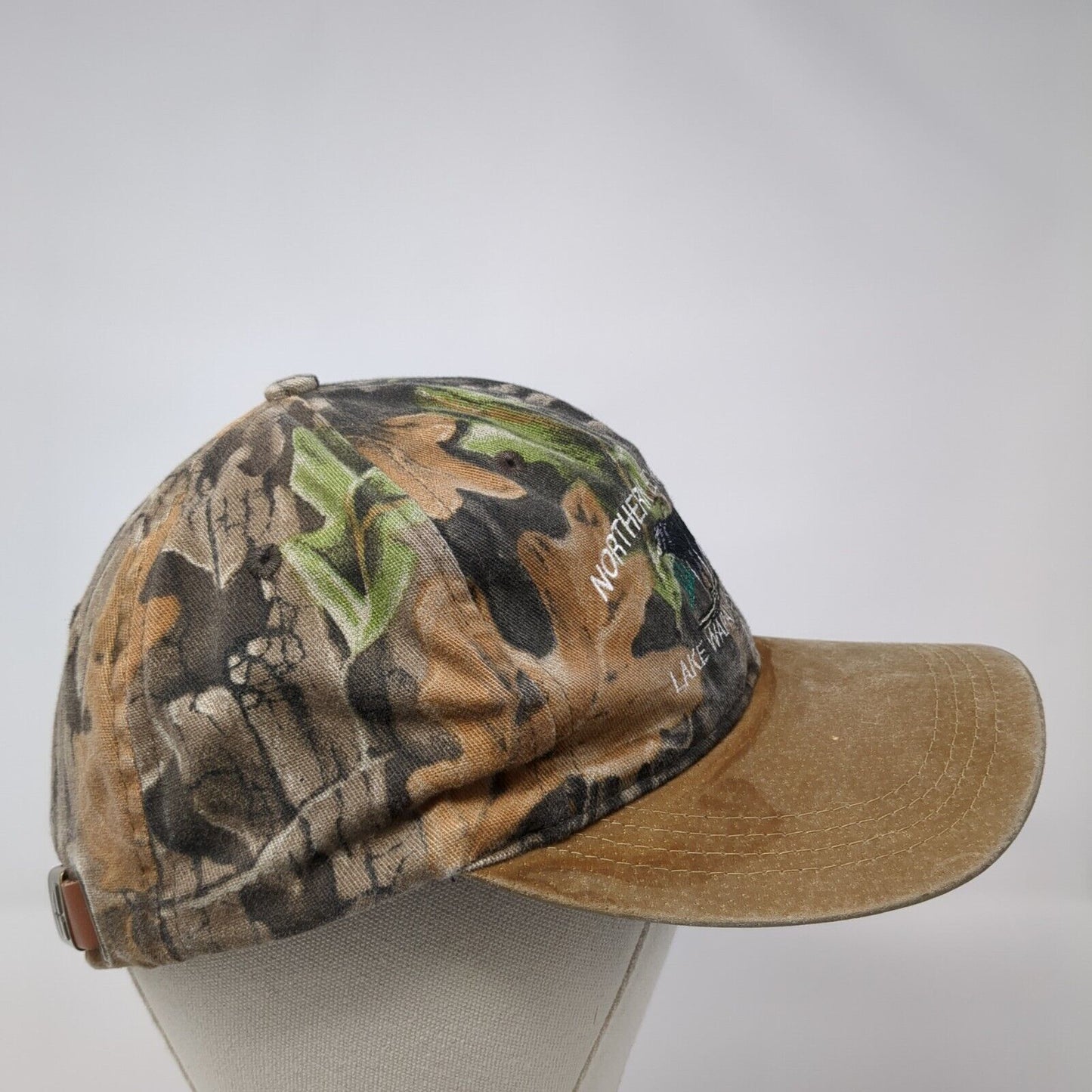 Northern Echo Lodge Lake Wapawekka Sask Slideback Hat Camouflage OS Adjustable