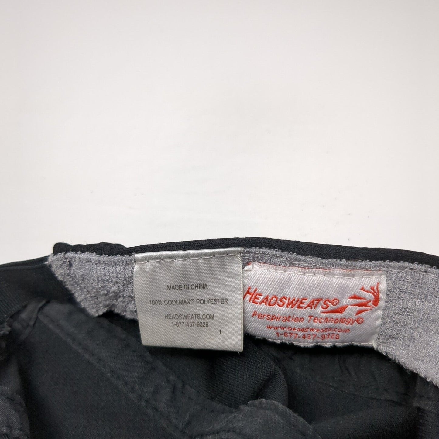 Headsweats Strapback 5 Panel Cap Black OS Adjustable Blank Coolmax Polyester