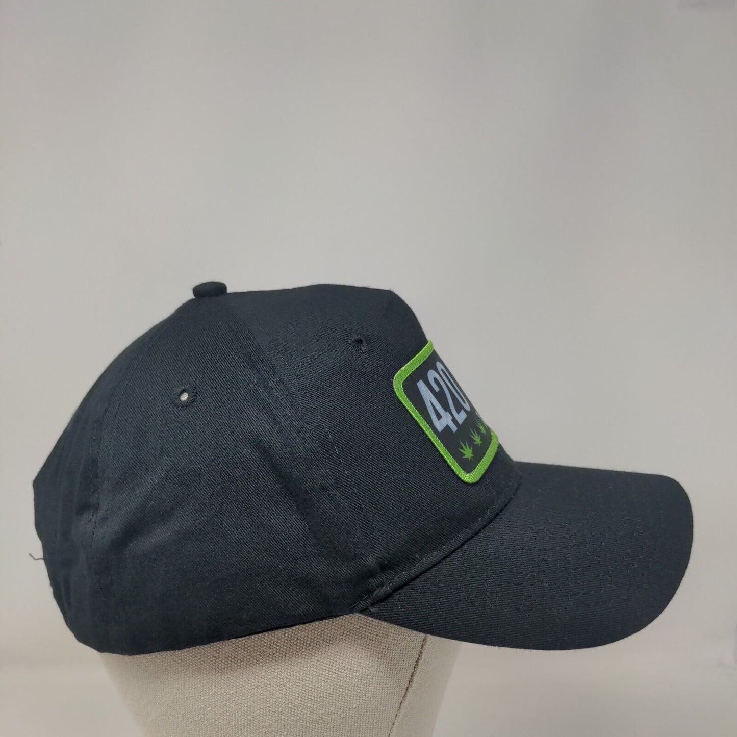 420/21 Trulieve Strapback Hat Black One Size Adjustable Port & Company