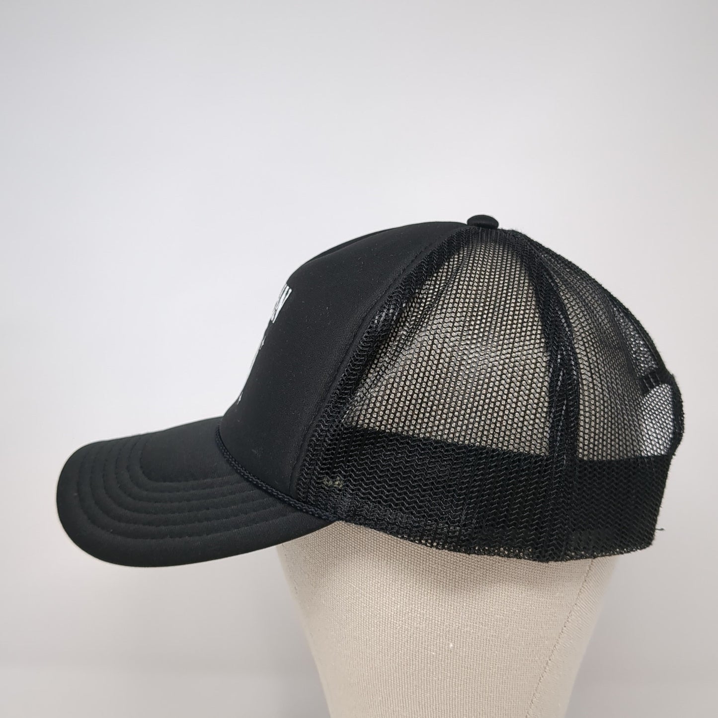 Elysian Snapback Trucker Hat Black One Size Adjustable Mesh Back Rope Otto