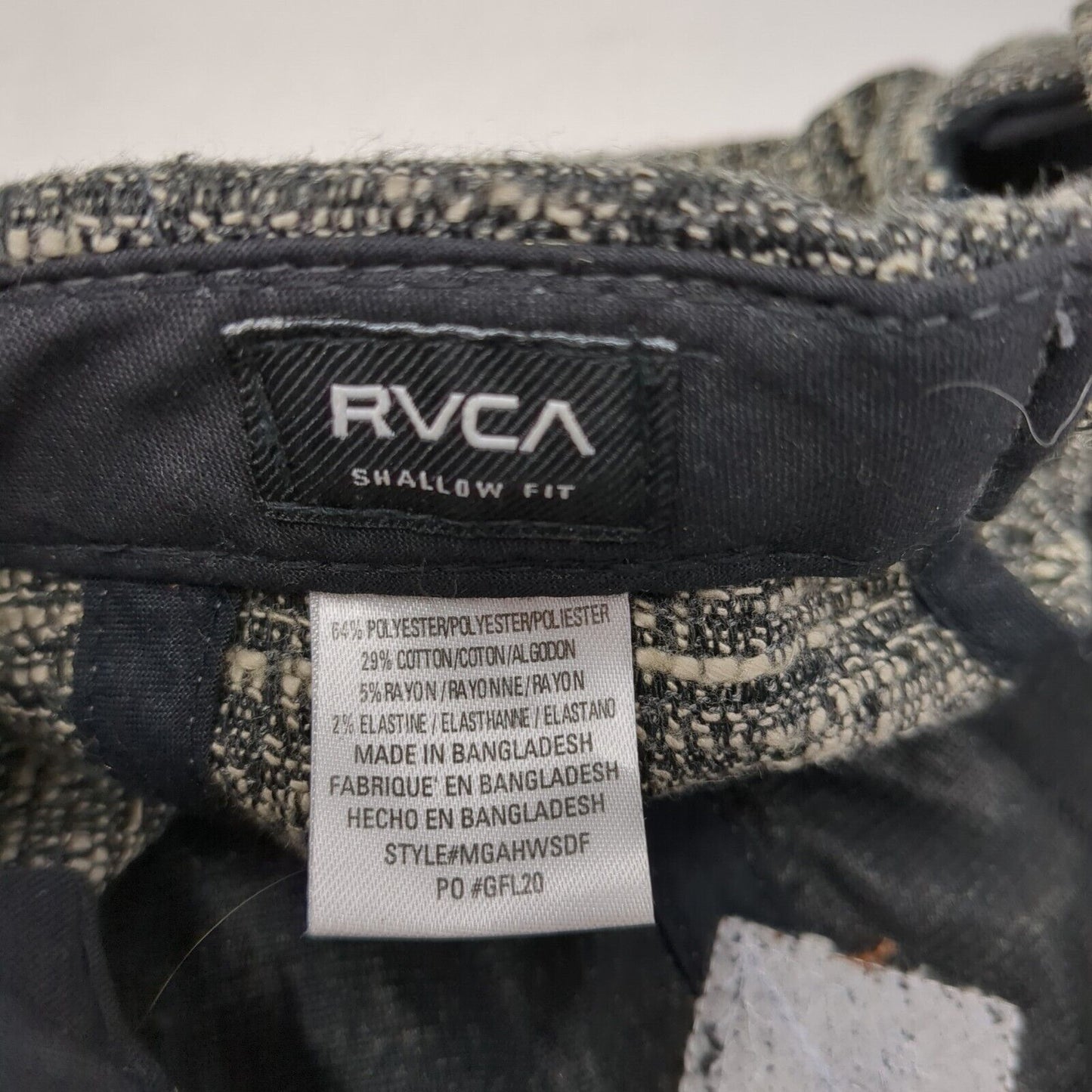 RVCA Leather Patch Slideback Hat Multi One Size Shallow Fit Adjustable