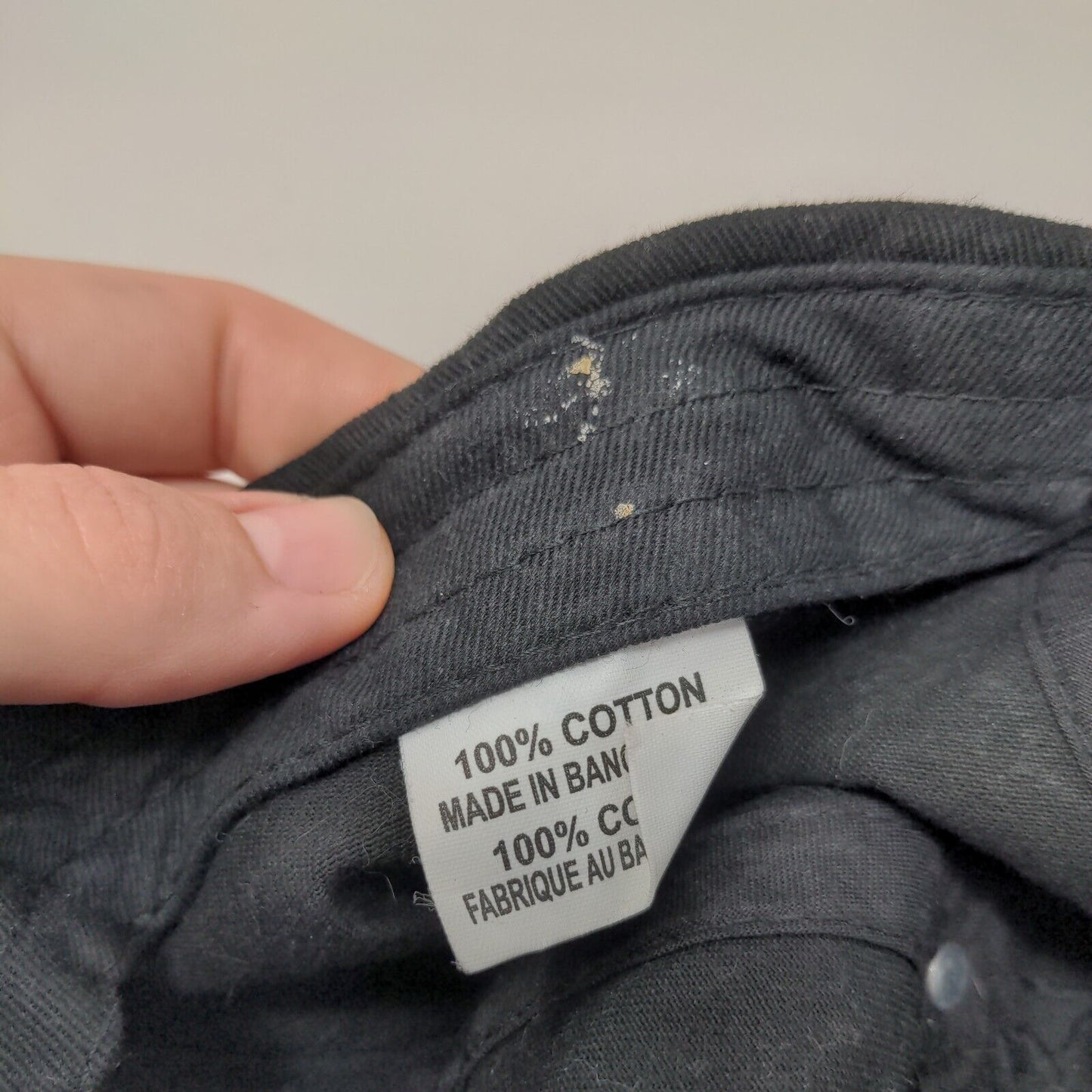 HAB Slideback Hat Black One Size Adjustable Embroidered Solid 6 Panel