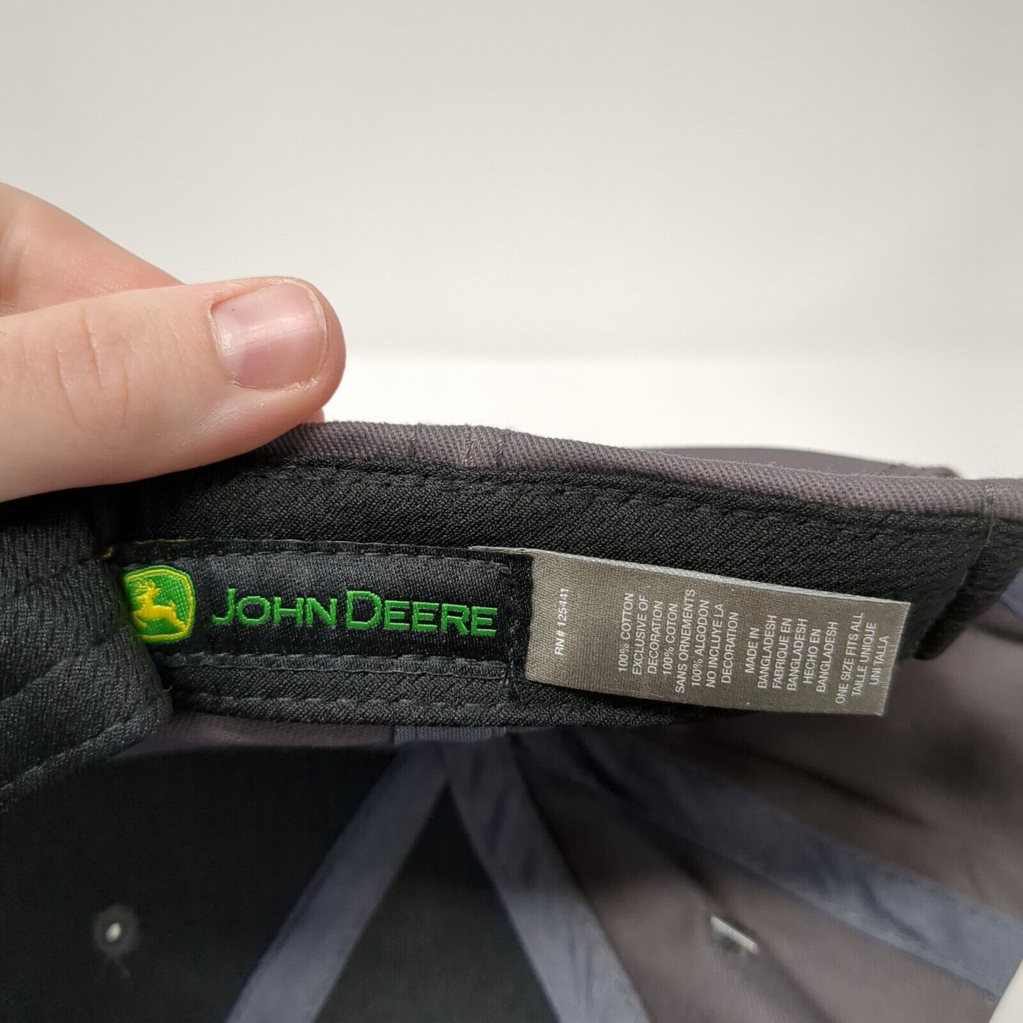 John Deere Low Profile Slideback Hat Gray OSFA Embroidered W/Tags