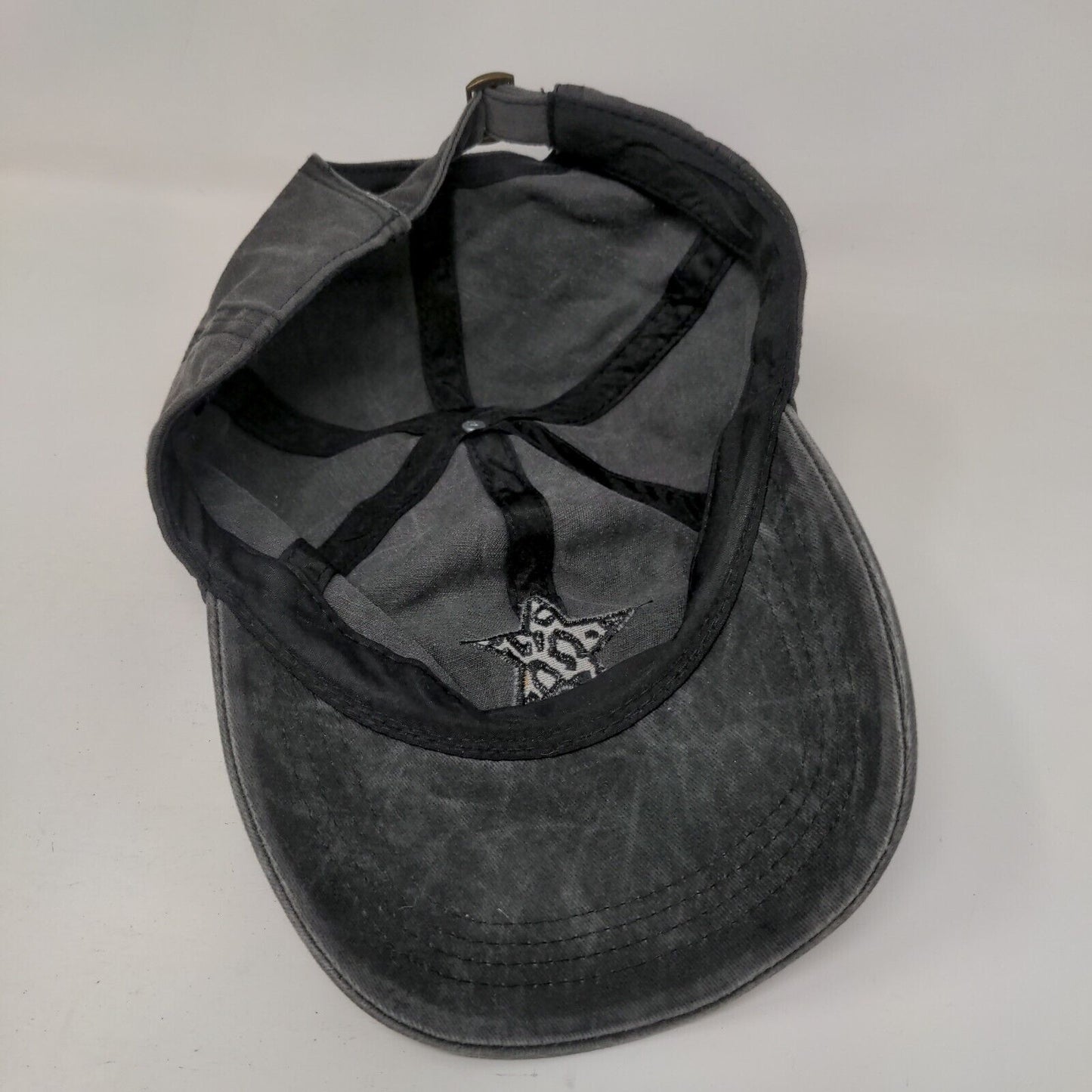 Animal Print Star Patch Slideback Hat Gray OSFM Leopard David And Young Cotton