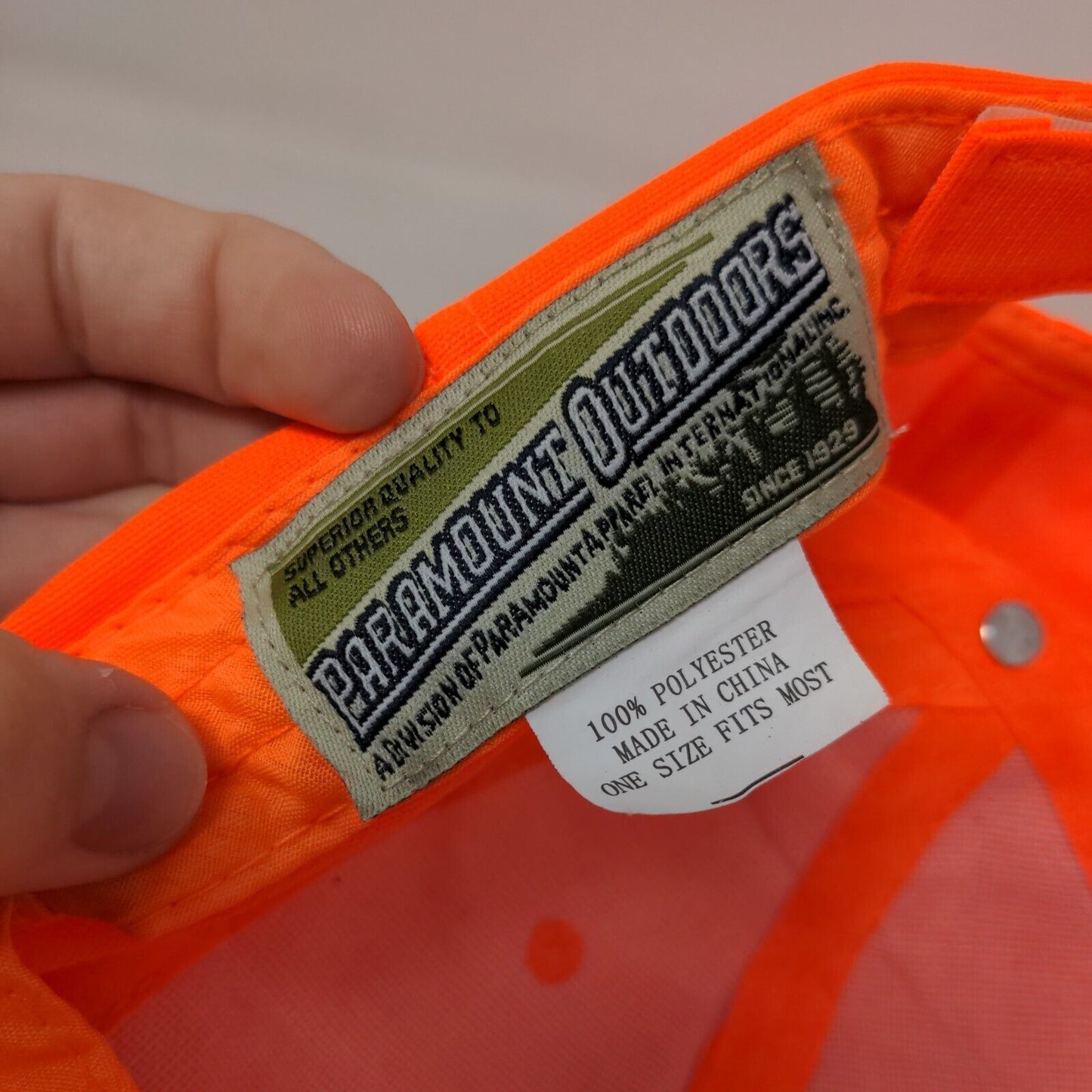 Paramount Outdoors Strapback Hat Orange OSFM Adjustable Blank Polyester