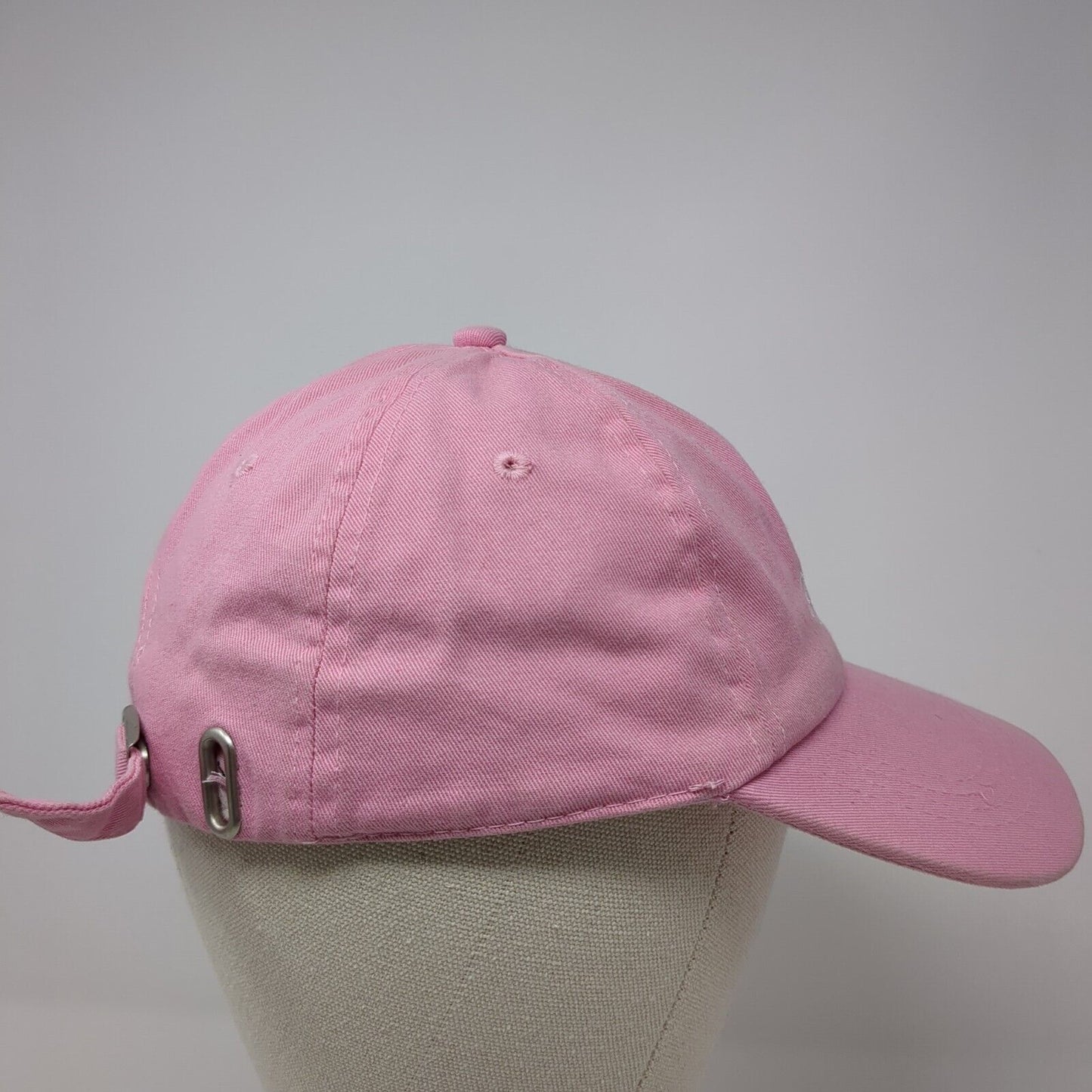 Hatteras Slideback Hat Pink OS Adjustable Embroidered Vented Holes 6 Panel