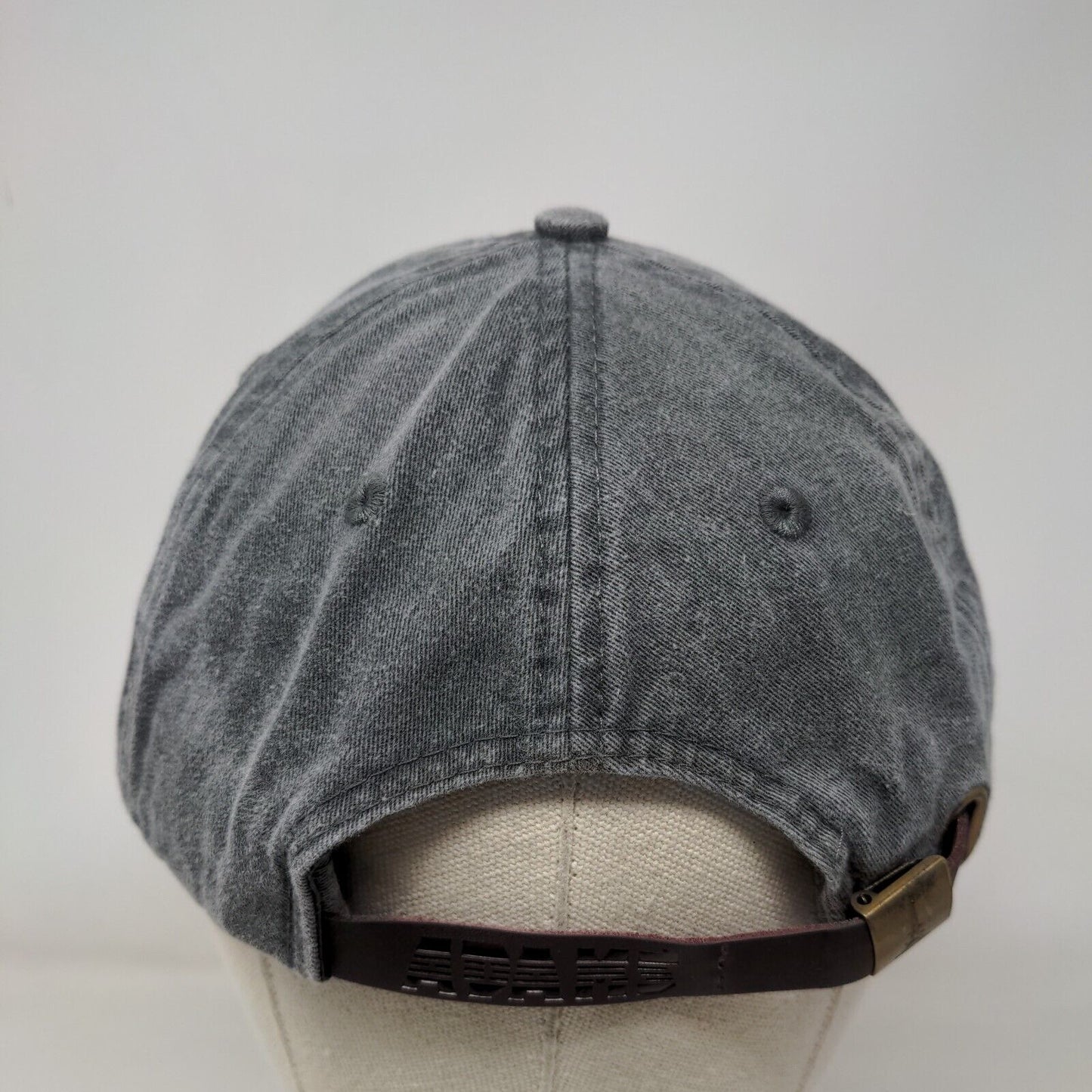 Bad Gyal Slideback Hat Gray One Size Embroidered Leather Strap Adams
