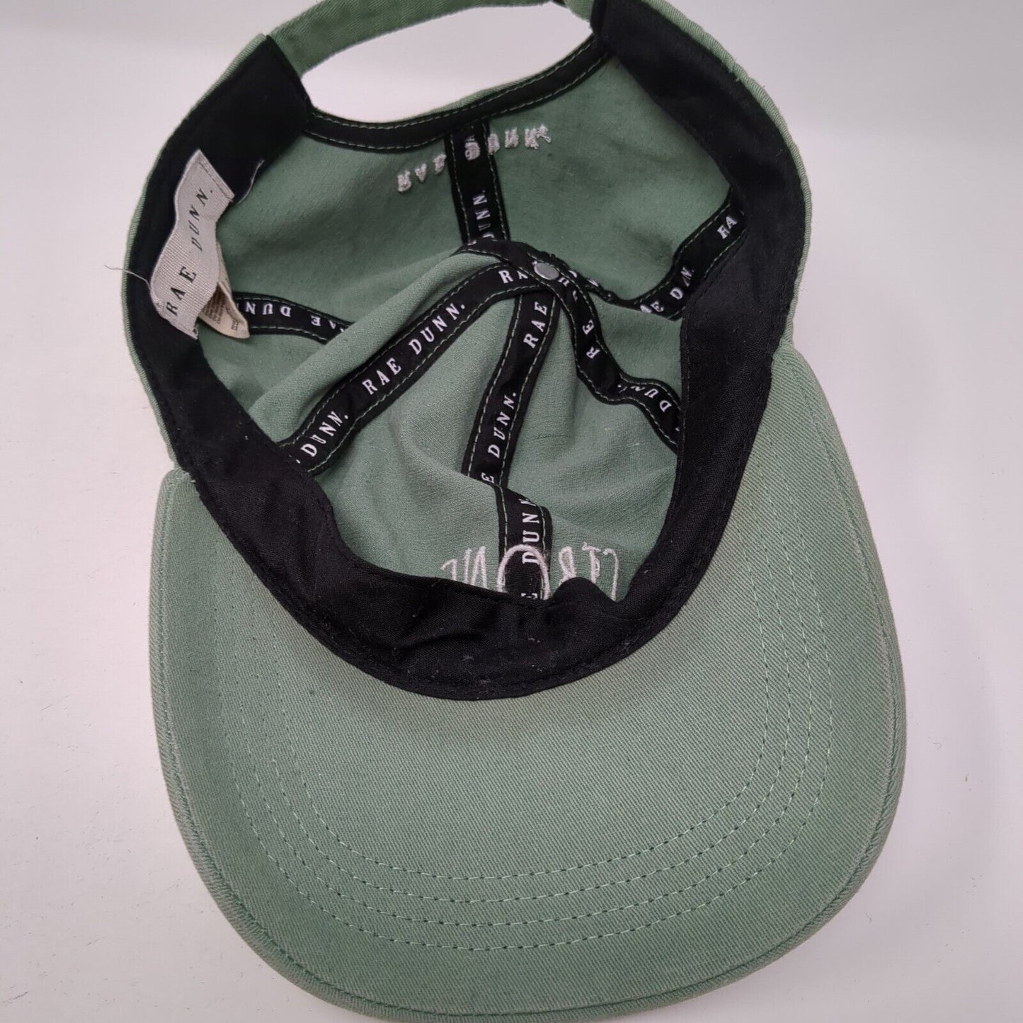 Strong Slideback Hat Green One Size Embroidered Rae Dunn Solid 6 Panel