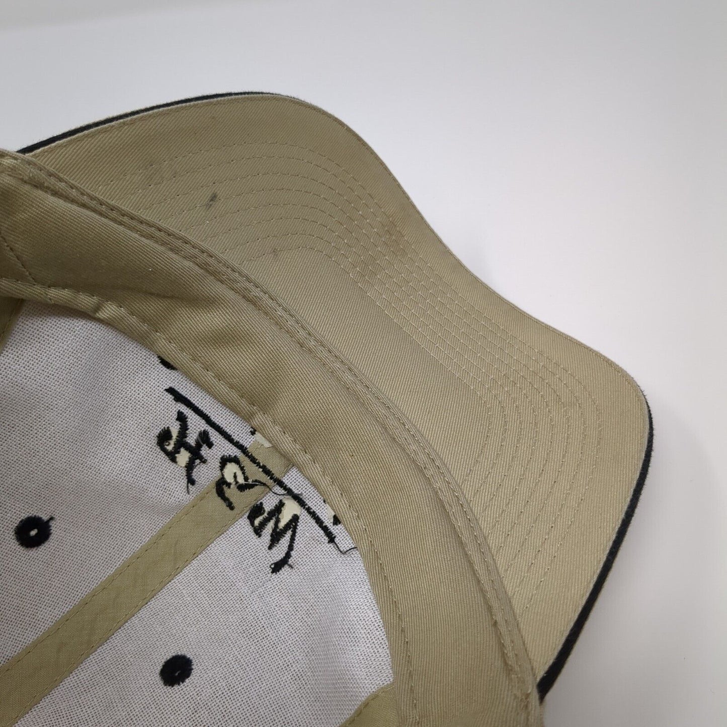 H&W Construction Strapback Hat Tan OSFM Adjustable Embroidered 6 Panel Otto