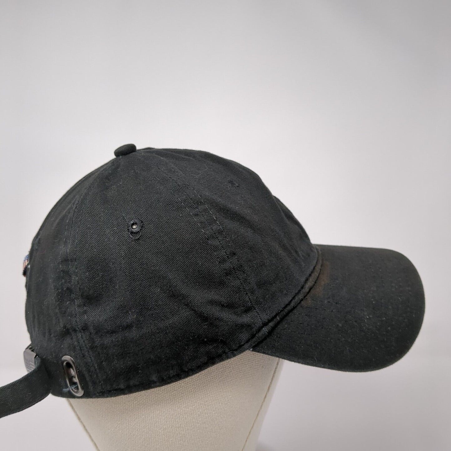 US Polo Assn Slideback Hat Black OS Adjustable Embroidered Patriotic 6 Panel