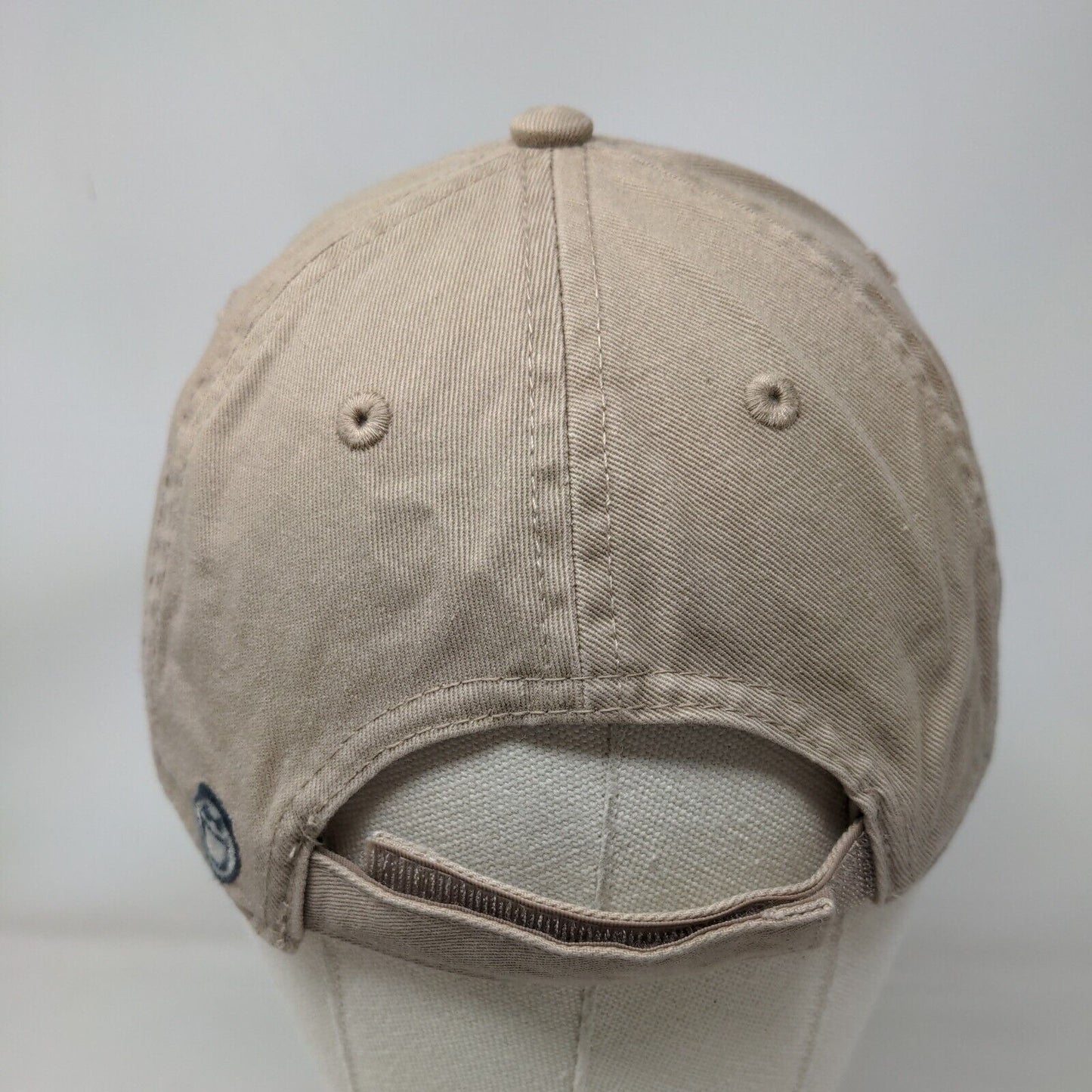 Baseball Patch Strapback Hat Tan Medium-Large Adjustable Life Is Good
