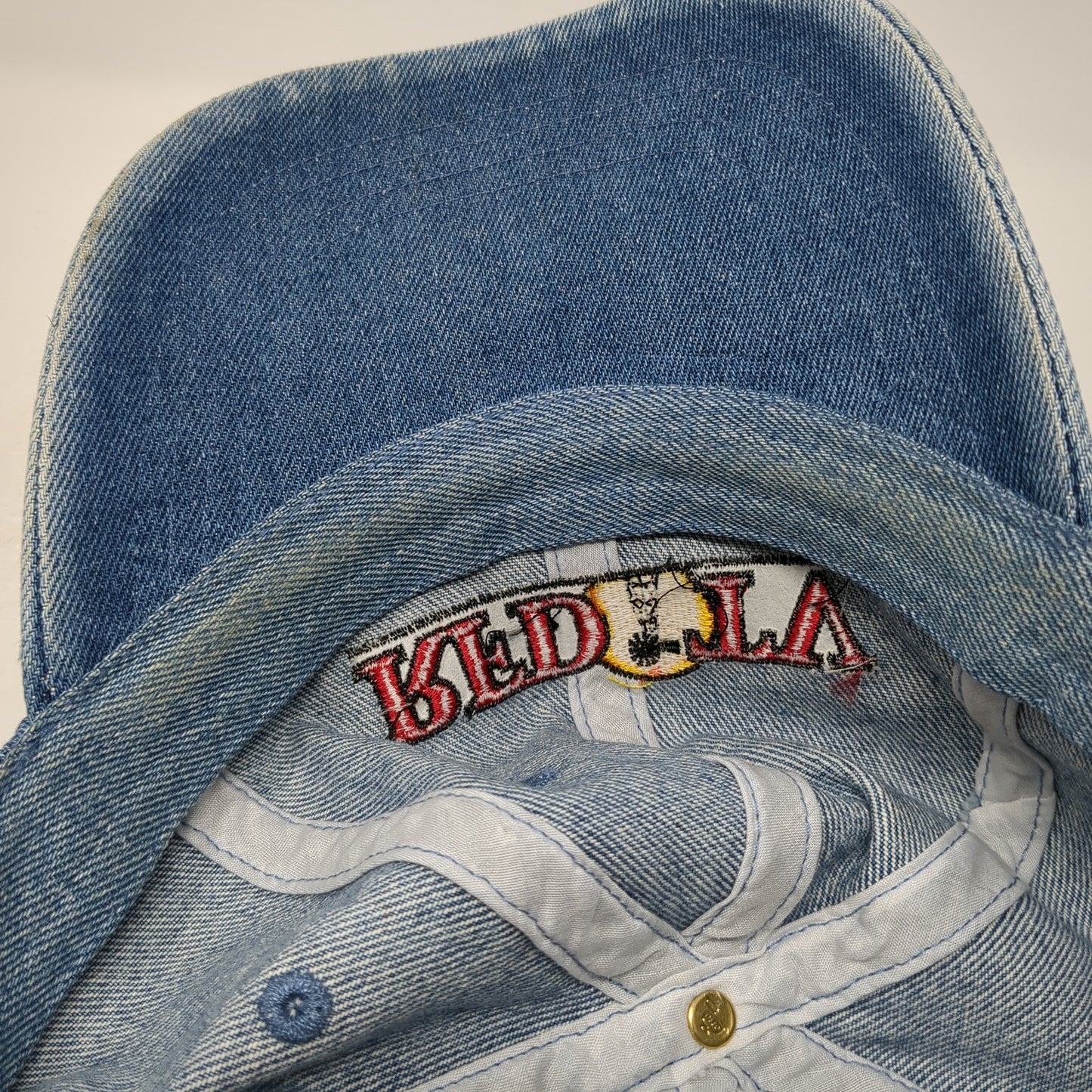 RFD TV Slideback Hat Blue One Size Solid Adjustable Embroidered Denim