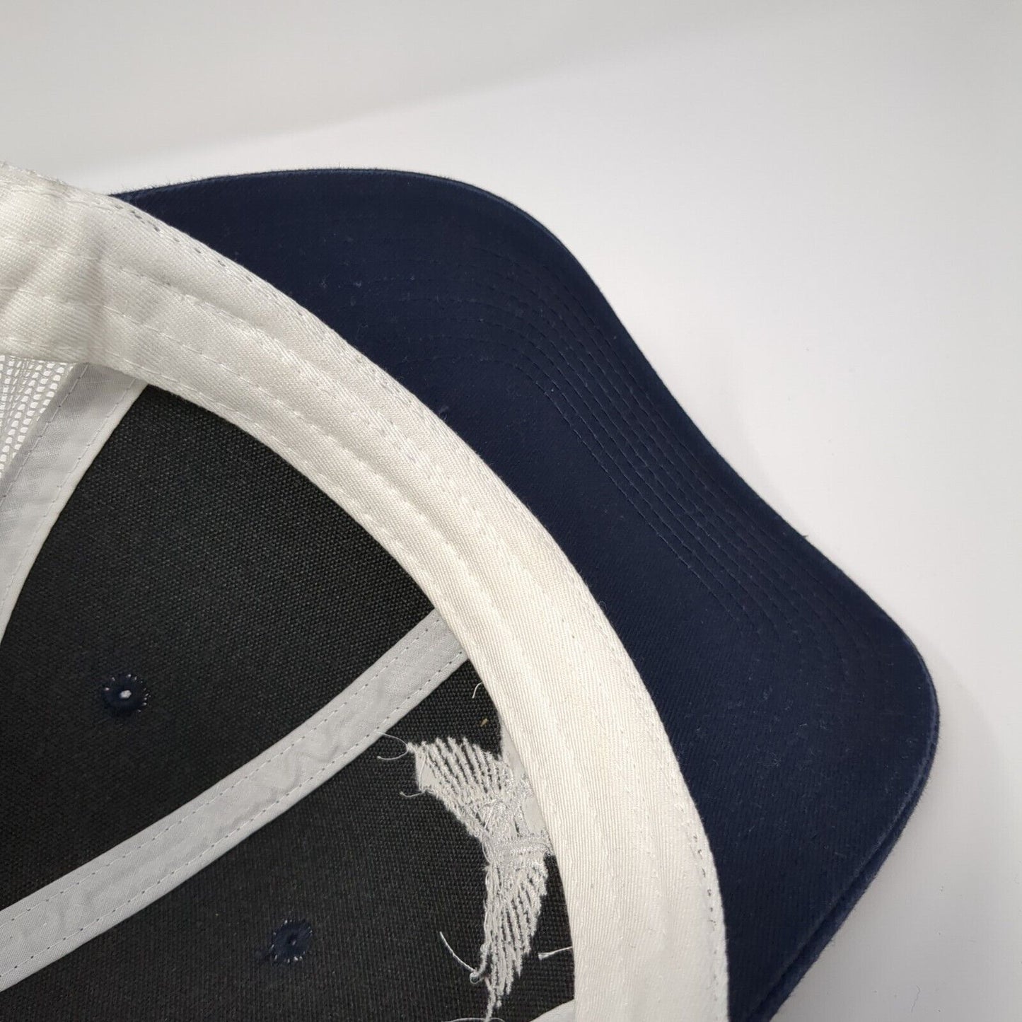 Angel Roofing Snapback Trucker Hat Blue One Size Mesh Back Colorblock