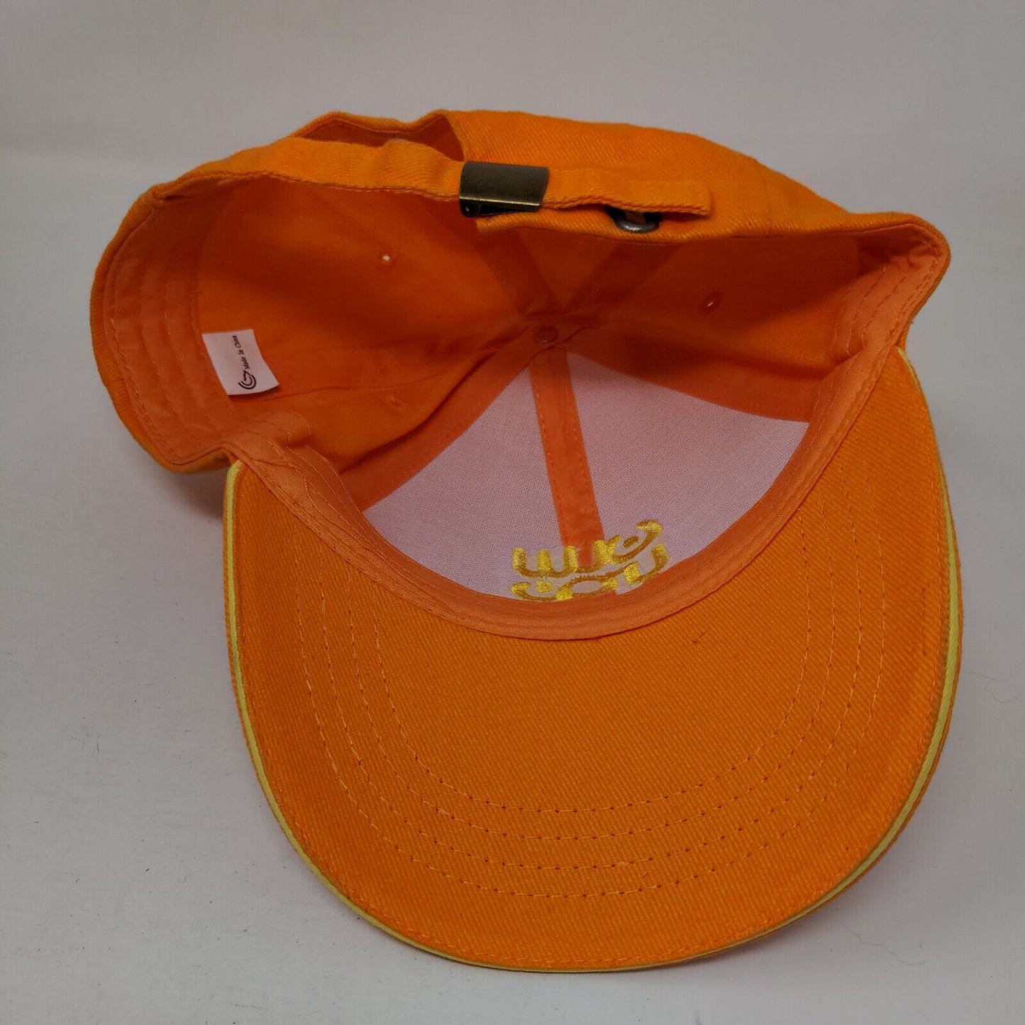 Unbranded Slideback Hat Orange One Size Embroidered Adjustable 6 Panel