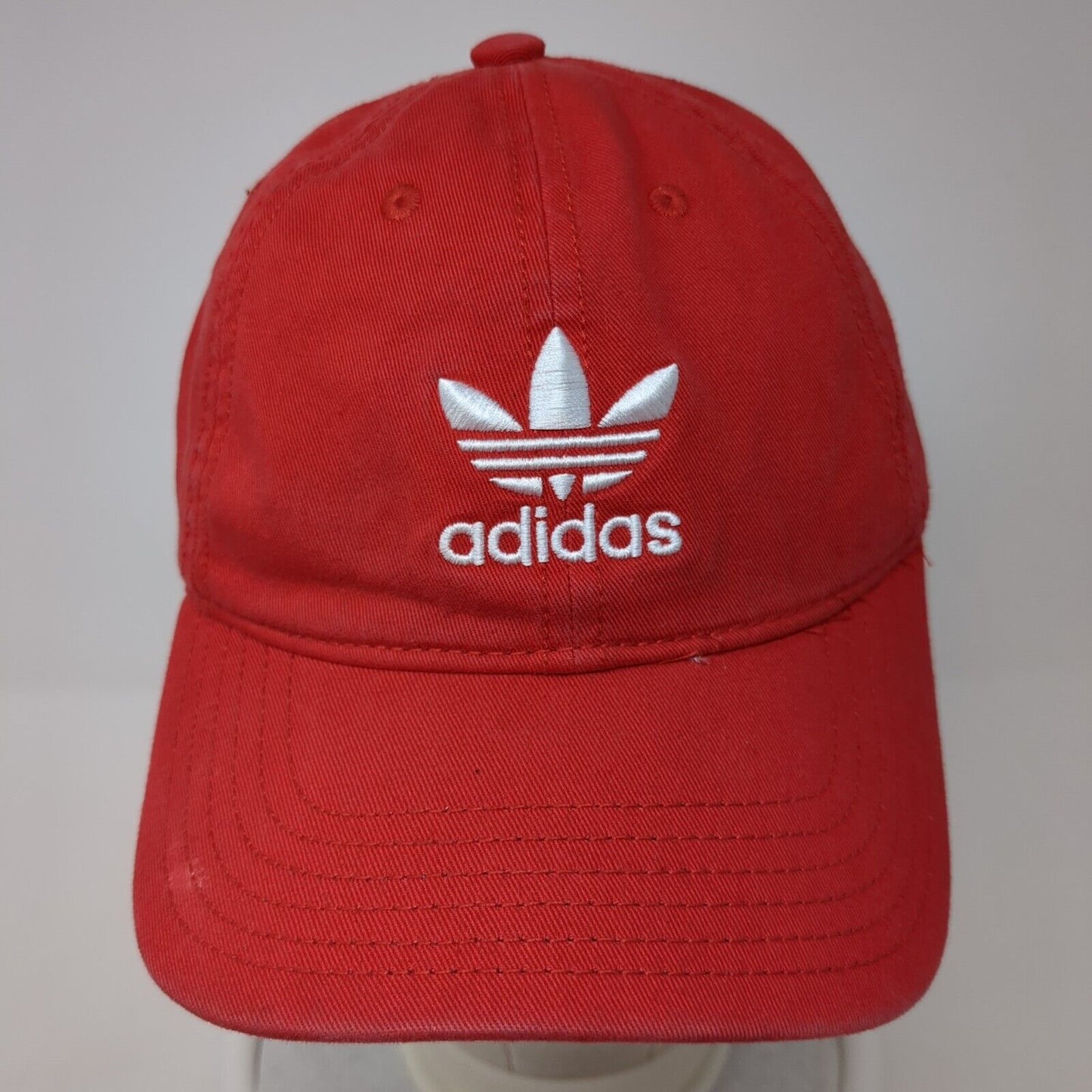 Adidas Slideback Hat Red One Size Adjustable Embroidered Trefoil 6 Panel
