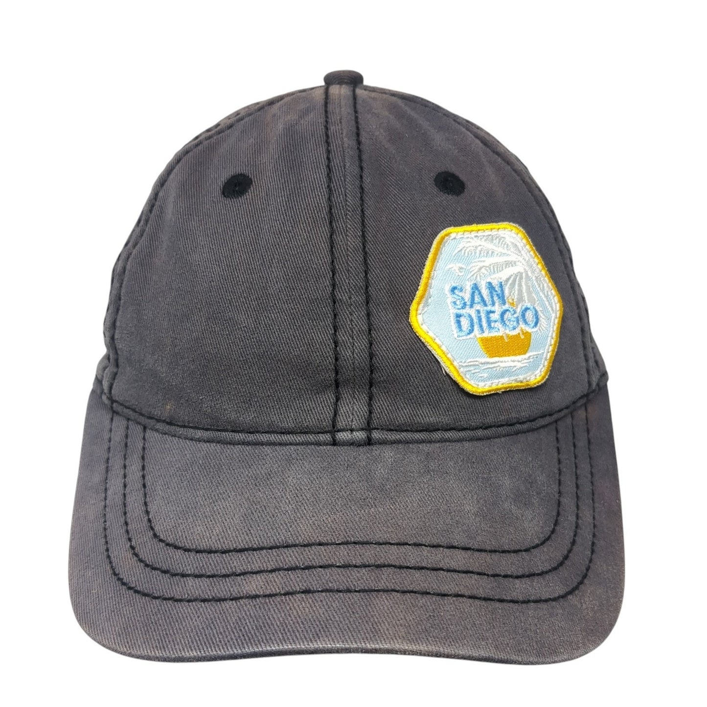 San Diego Patch Slideback Hat Gray One Size Solid Adjustable District