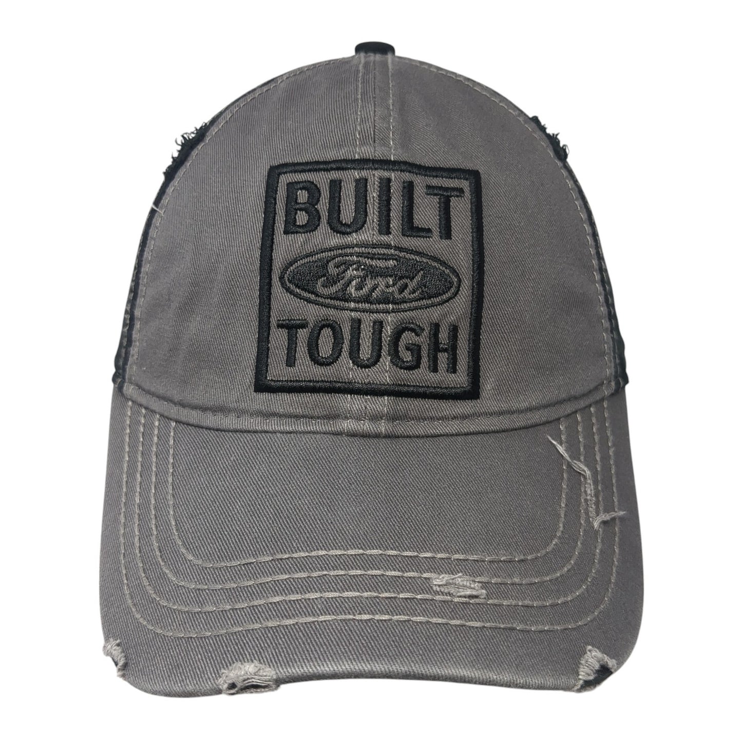 Built Ford Tough Strapback Hat Gray One Size Adjustable Colorblock