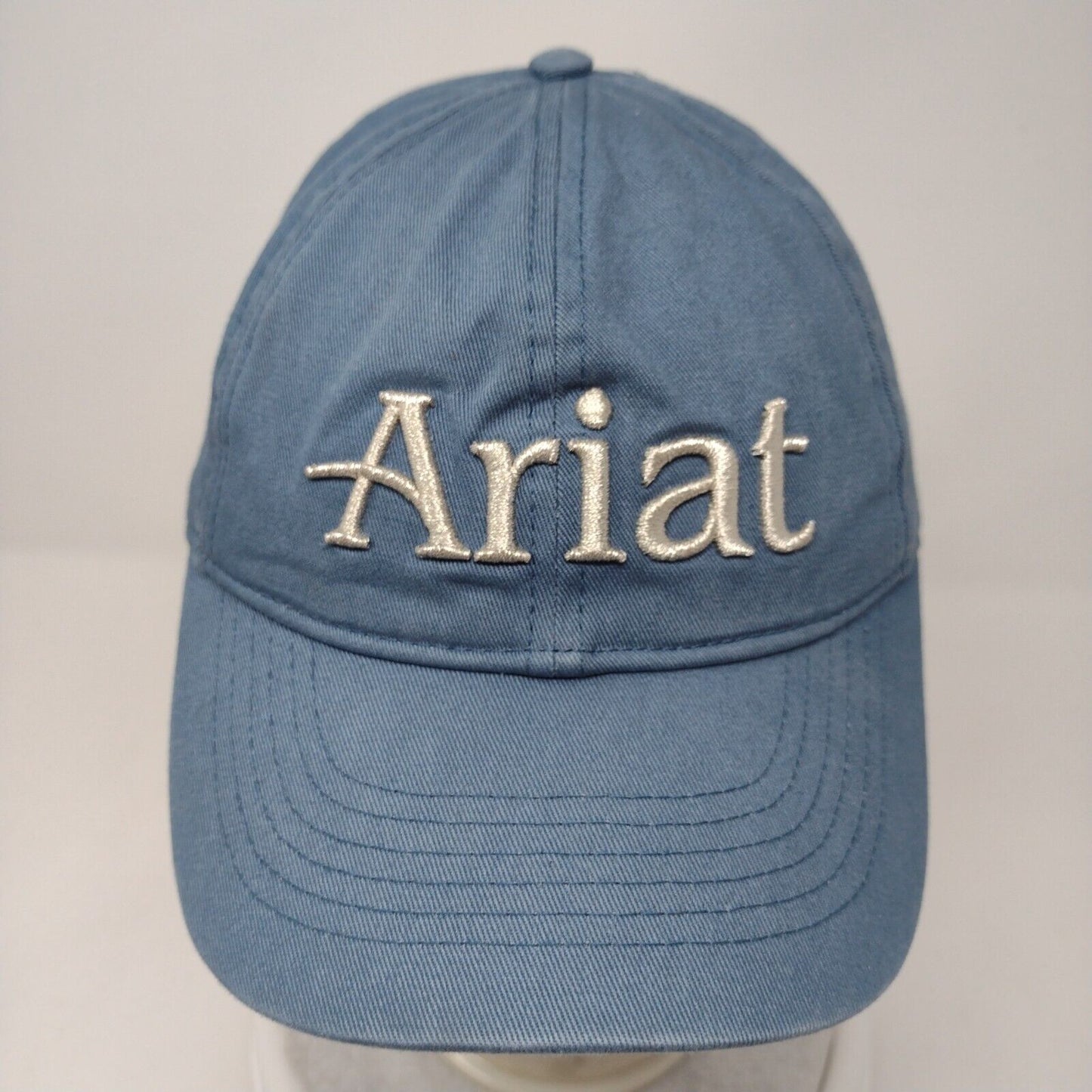 Ariat Criss Cross Strapback Hat Blue OSFA Embroidered Stretch 6 Panel Cotton