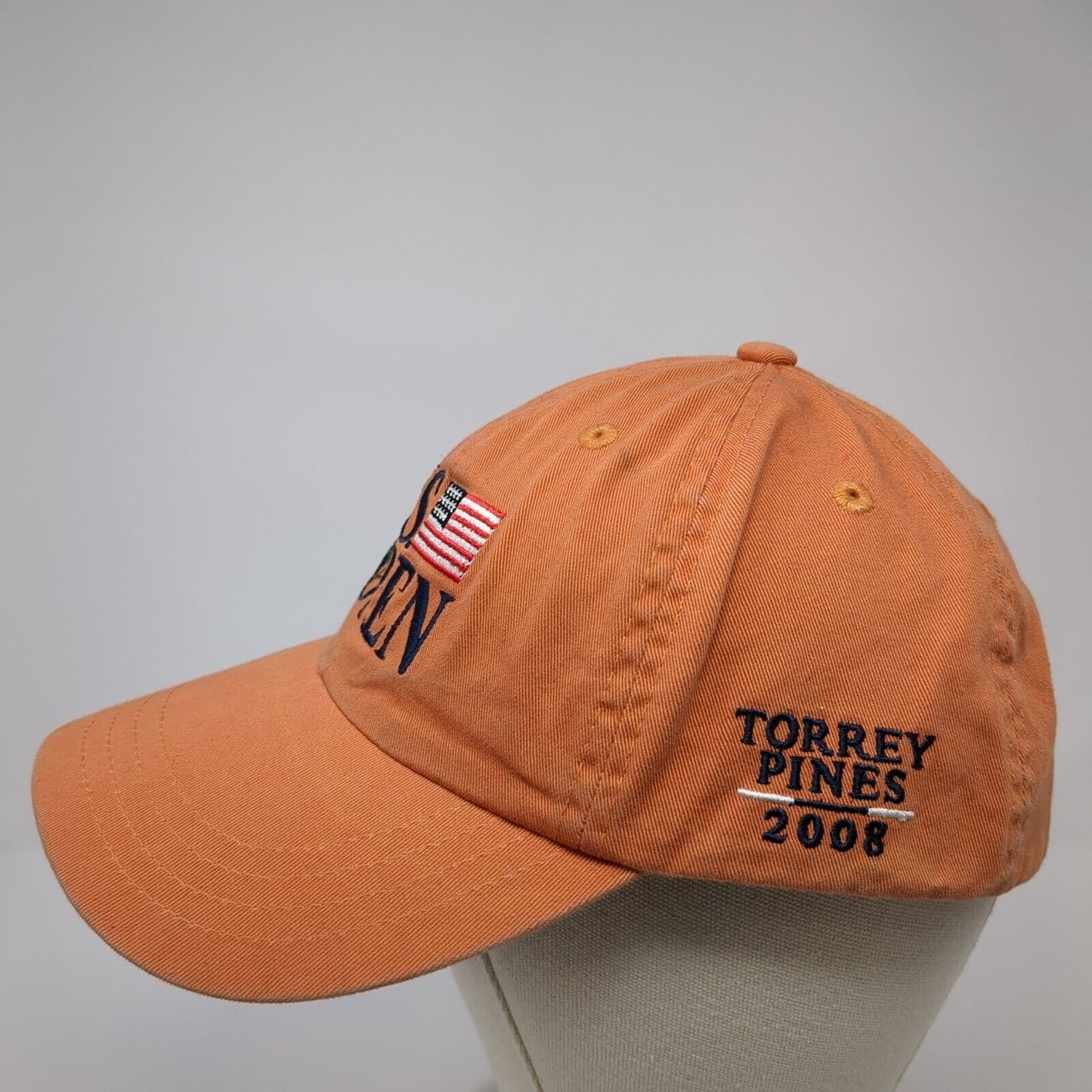 US Open Torrey Pines 2008 Slideback Hat Orange OS Adjustable Patriotic Imperial
