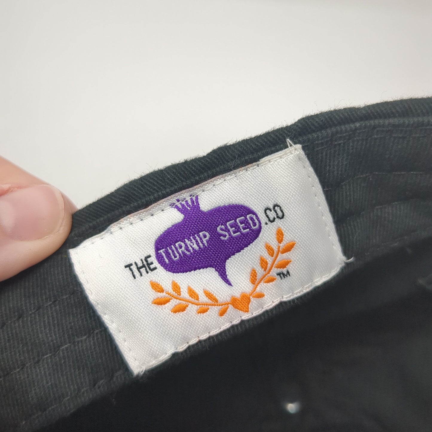 Monogram Slideback Hat Black One Size Adjustable The Turnip Seed Co