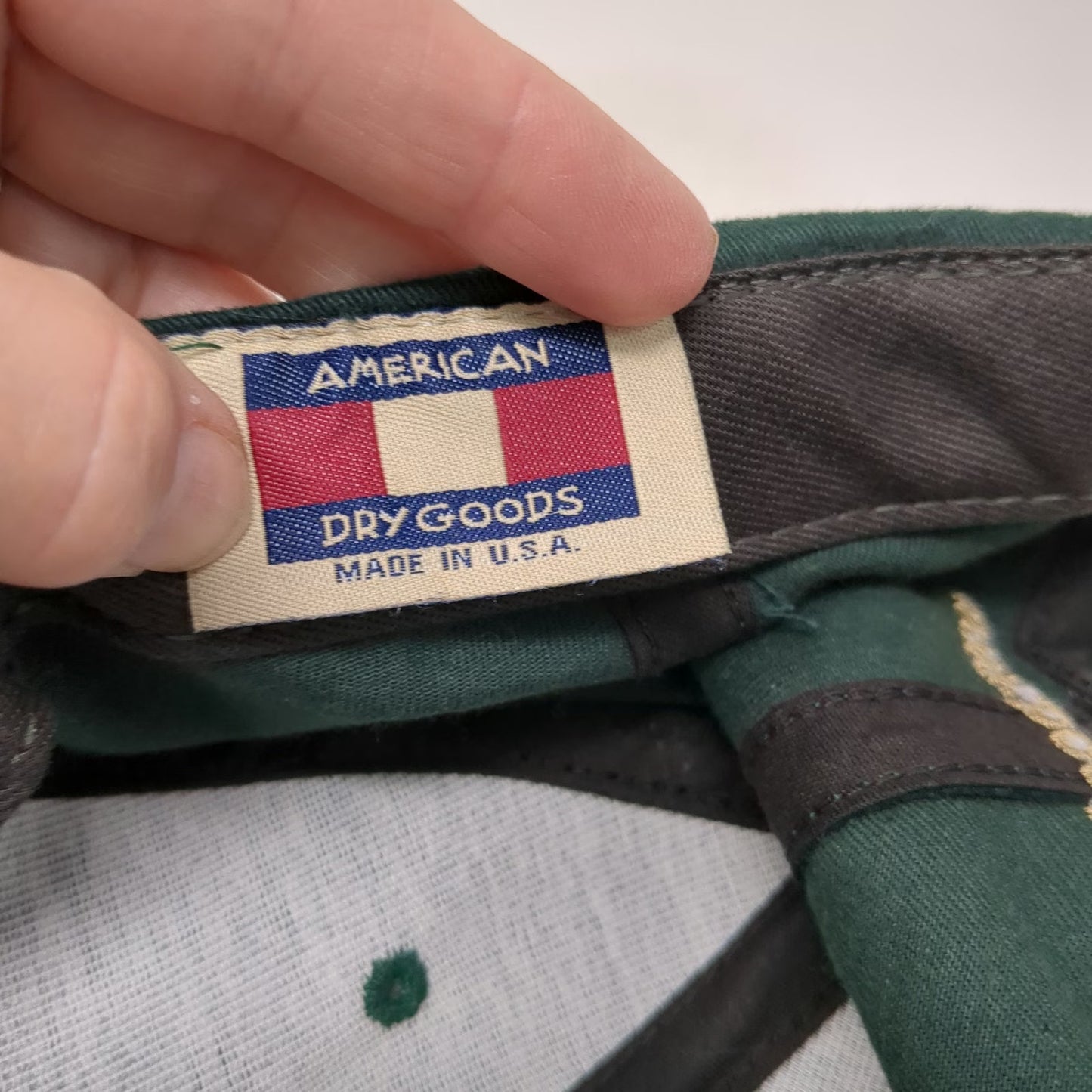American Dry Goods Baseball Cap Green One Size Golf Logo Boole USA Slideback Hat
