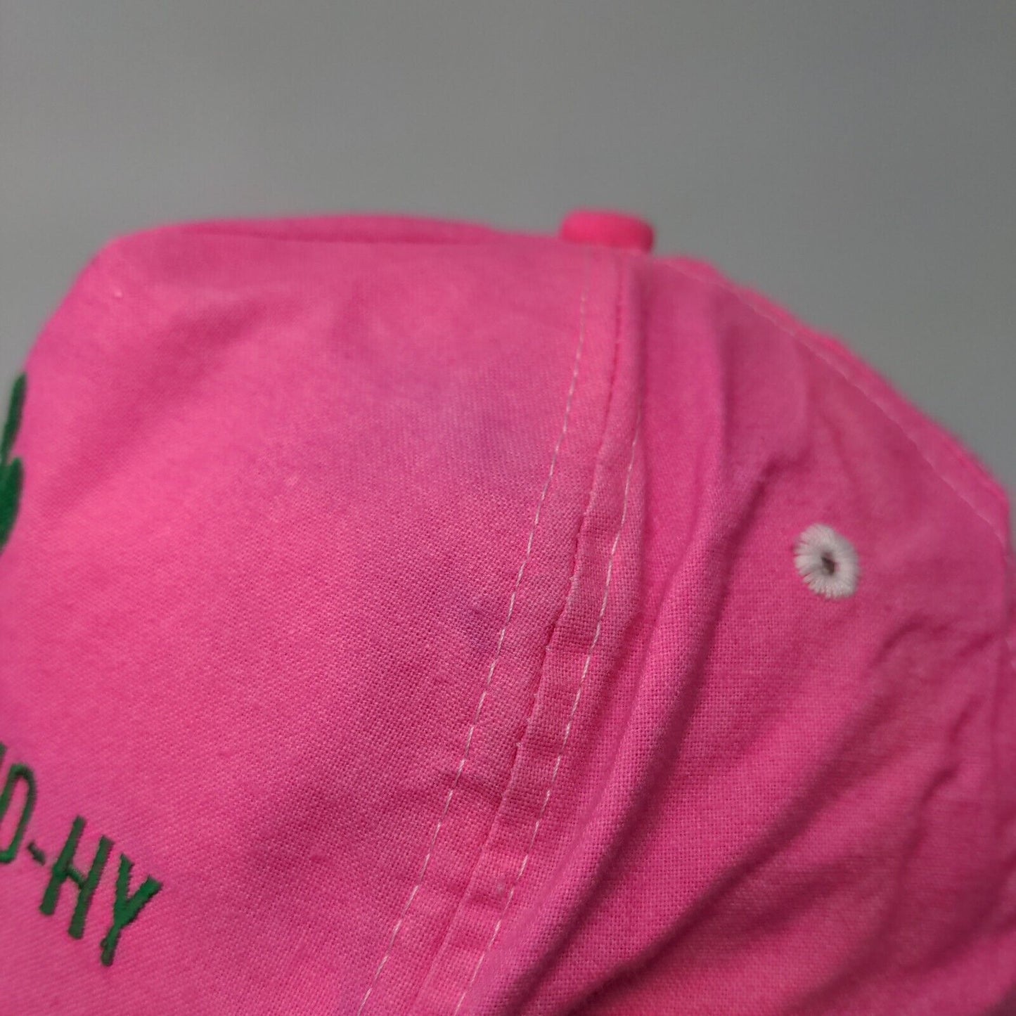 Hilleshog Mono-hy Slideback Hat Pink OSFA Adjustable Embroidered 6 Panel Rope