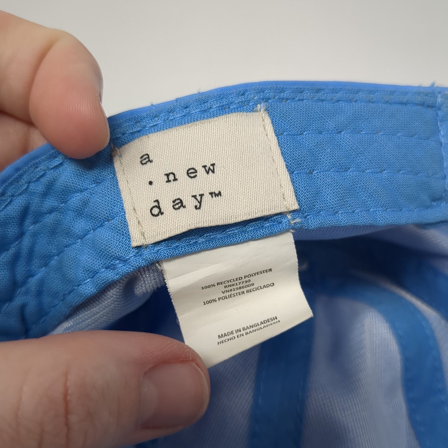 A New Day Strapback Hat Blue One Size Adjustable Solid 6 Panel Blank