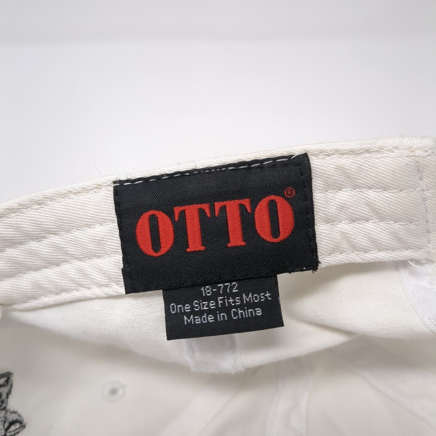 Otto Slideback Hat White One Size Adjustable Embroidered Dog Outdoor