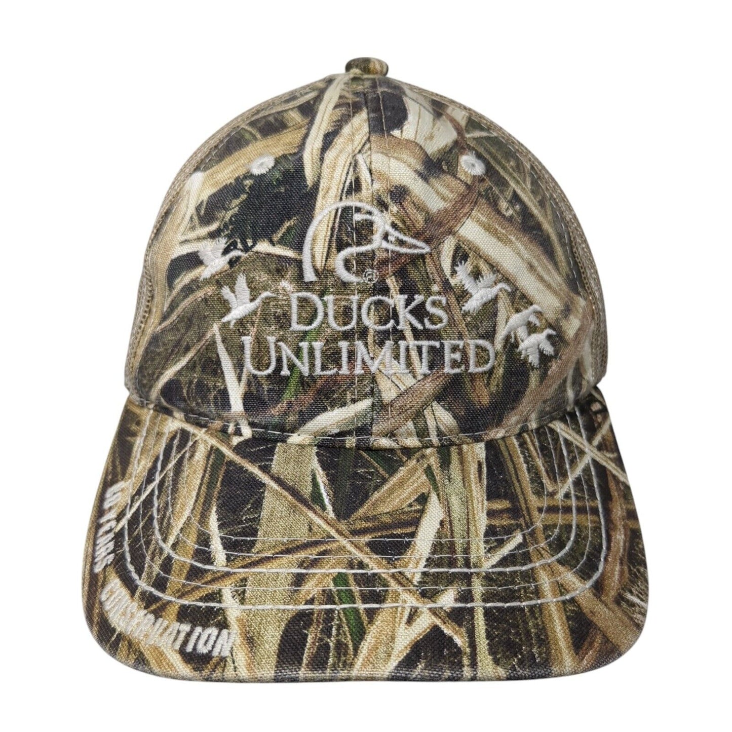 Ducks Unlimited Slideback Mesh Back Trucker Hat Camo One Size DU Leader