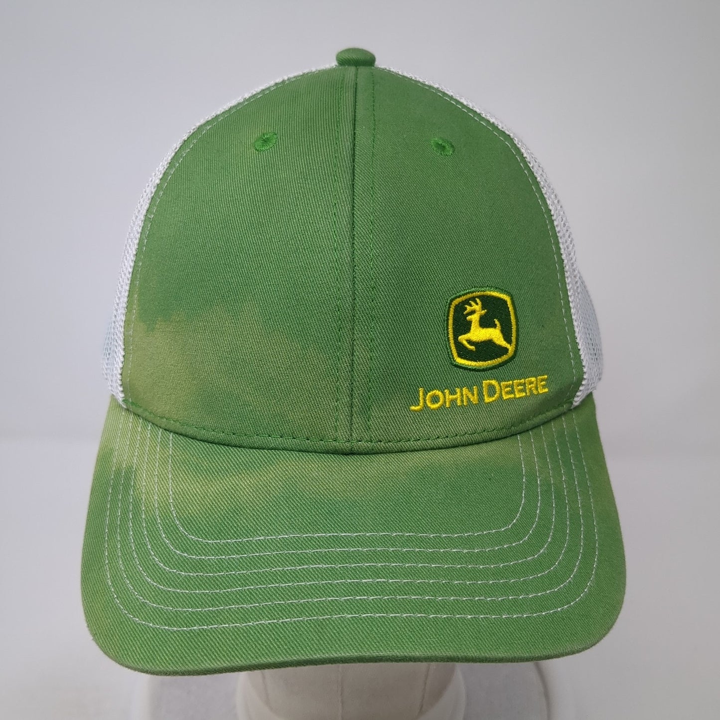 John Deere Snapback Trucker Hat Green One Size Adjustable Embroidered Mesh Back