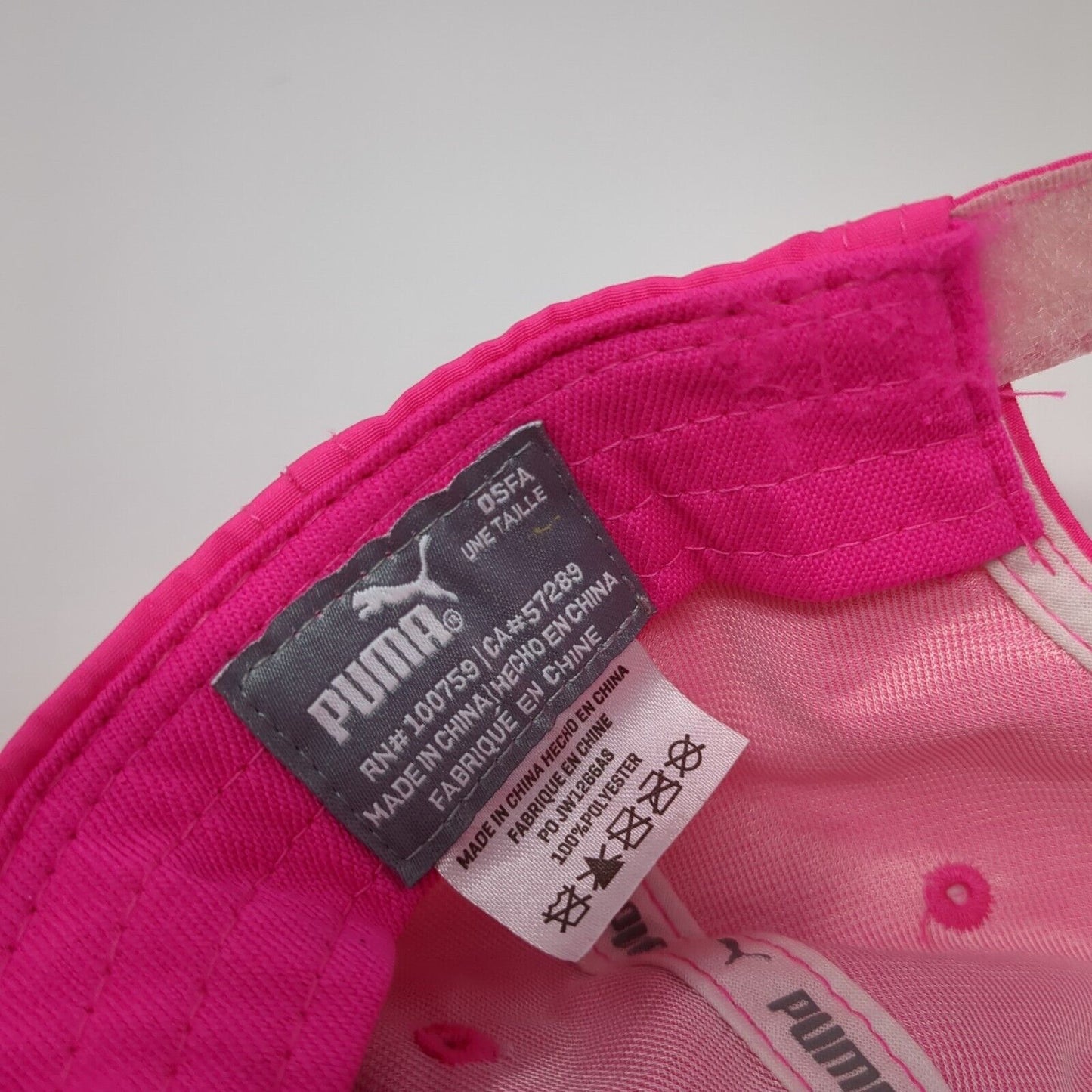 PUMA Strapback Hat Pink One Size Adjustable Embroidered Vented Holes Polyester