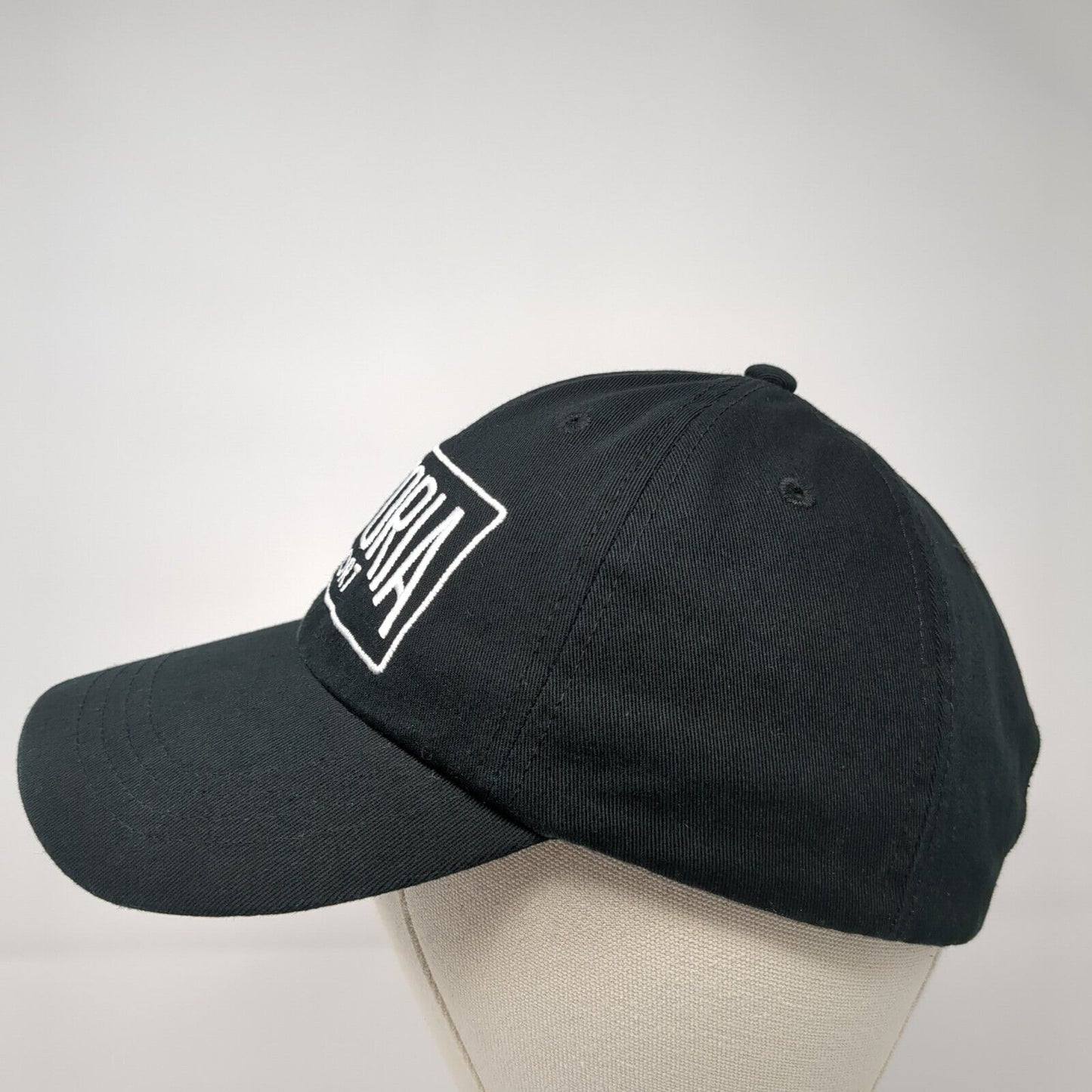 Victoria Sport Slideback Hat Black OS Adjustable Embroidered 6 Panel Cotton