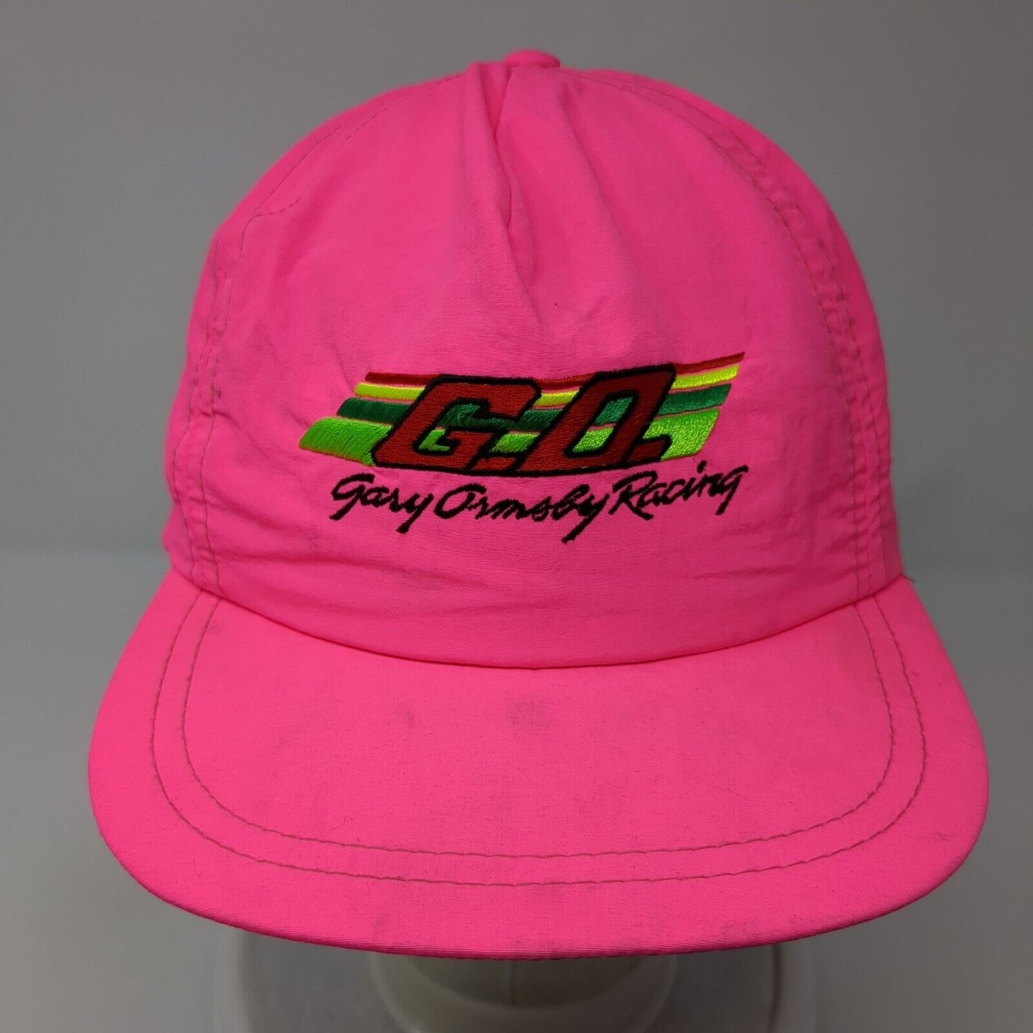 G.O. Gary Ormsby Racing Slideback Hat Pink One Size Leather Strap