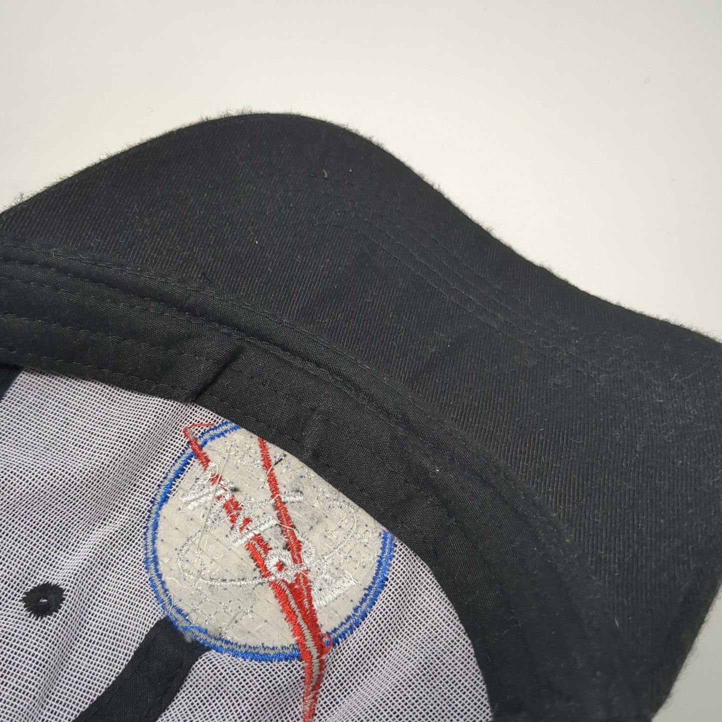 NASA Strapback Hat Black XL Adjustable Embroidered Spirit Vent Holes