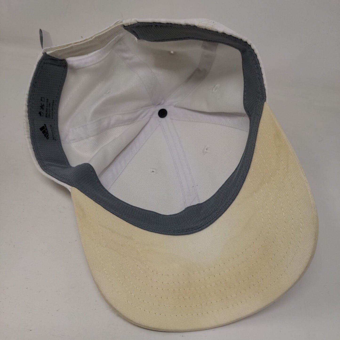 Adidas Strapback Hat White One Size Adjustable Vented Holes 6 Panel