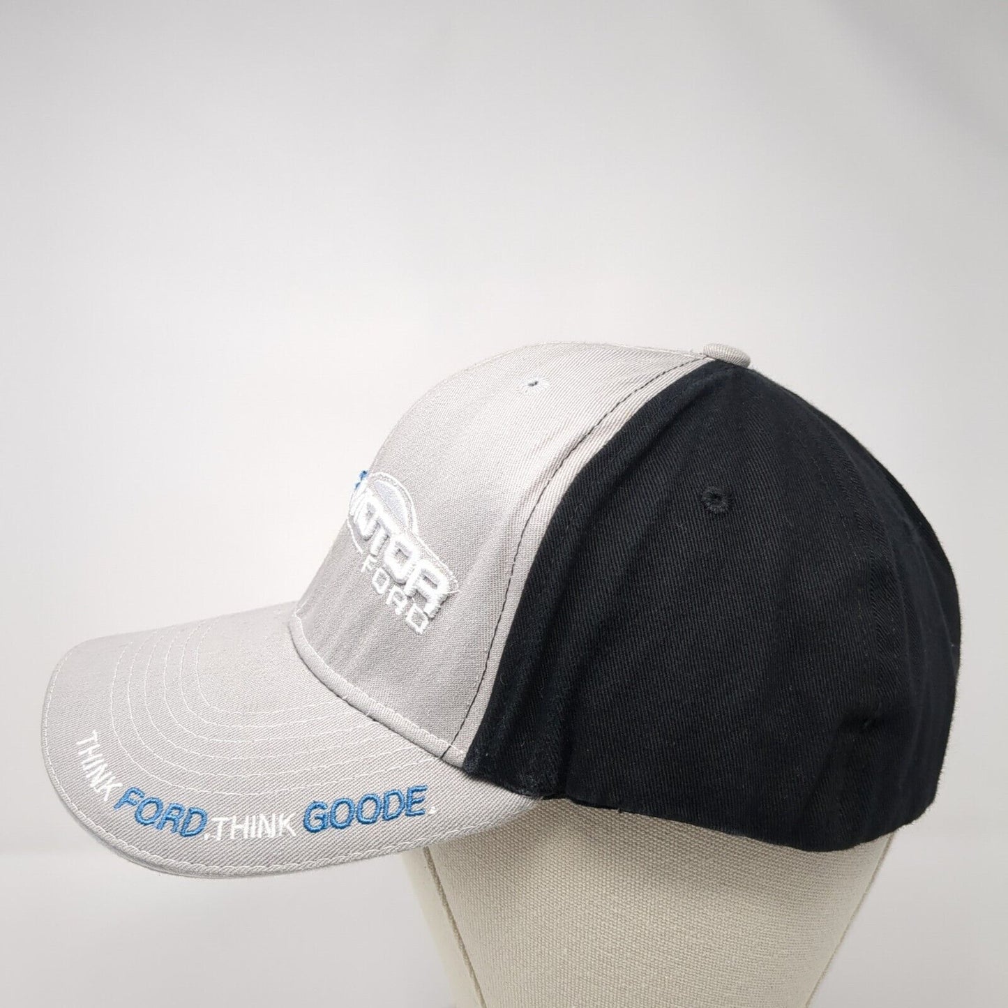 Goode Motor Ford Fitted Hat Gray One Size Embroidered Vented Holes 360 Apparel