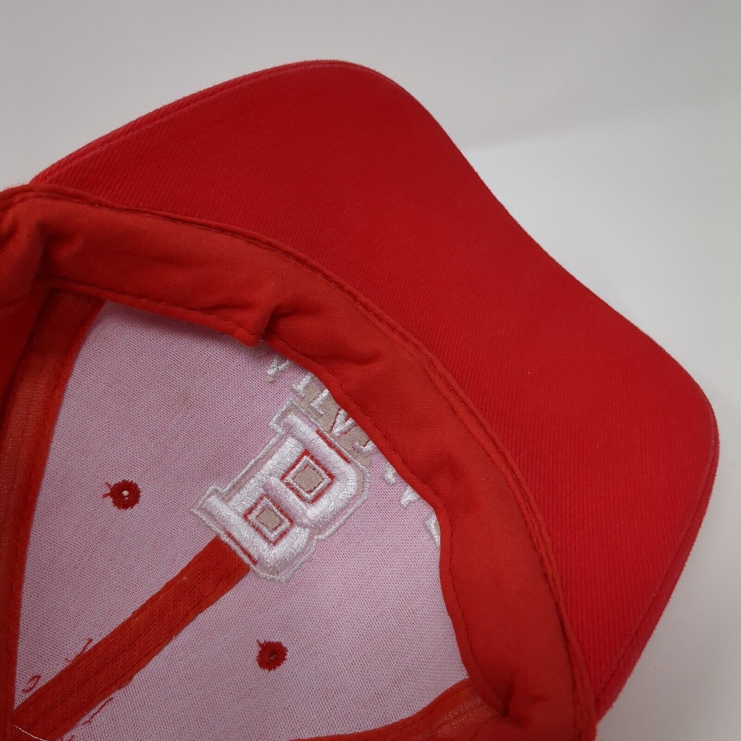 Bahamas Strapback Hat Red OSFA Adjustable Embroidered Solid 6 Panel