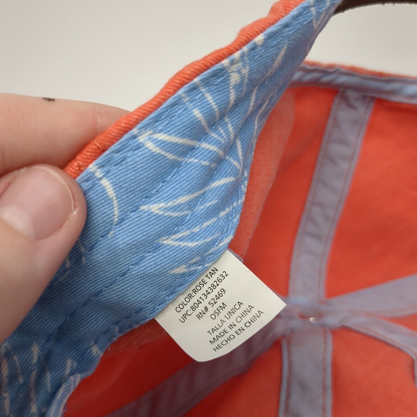 Beach Hair Slideback Hat Orange One Size Adjustable Embroidered Distressed