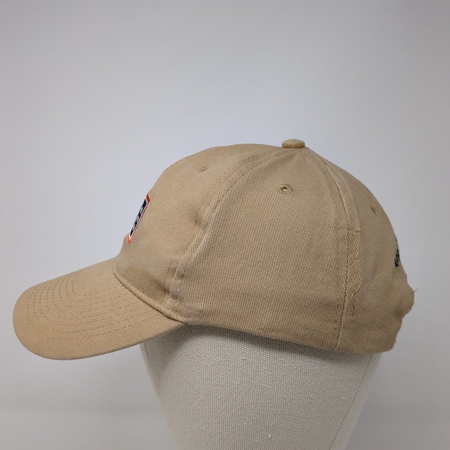 USO Support Our Heroes Slideback Hat Tan OS Adjustable Embroidered Cotton