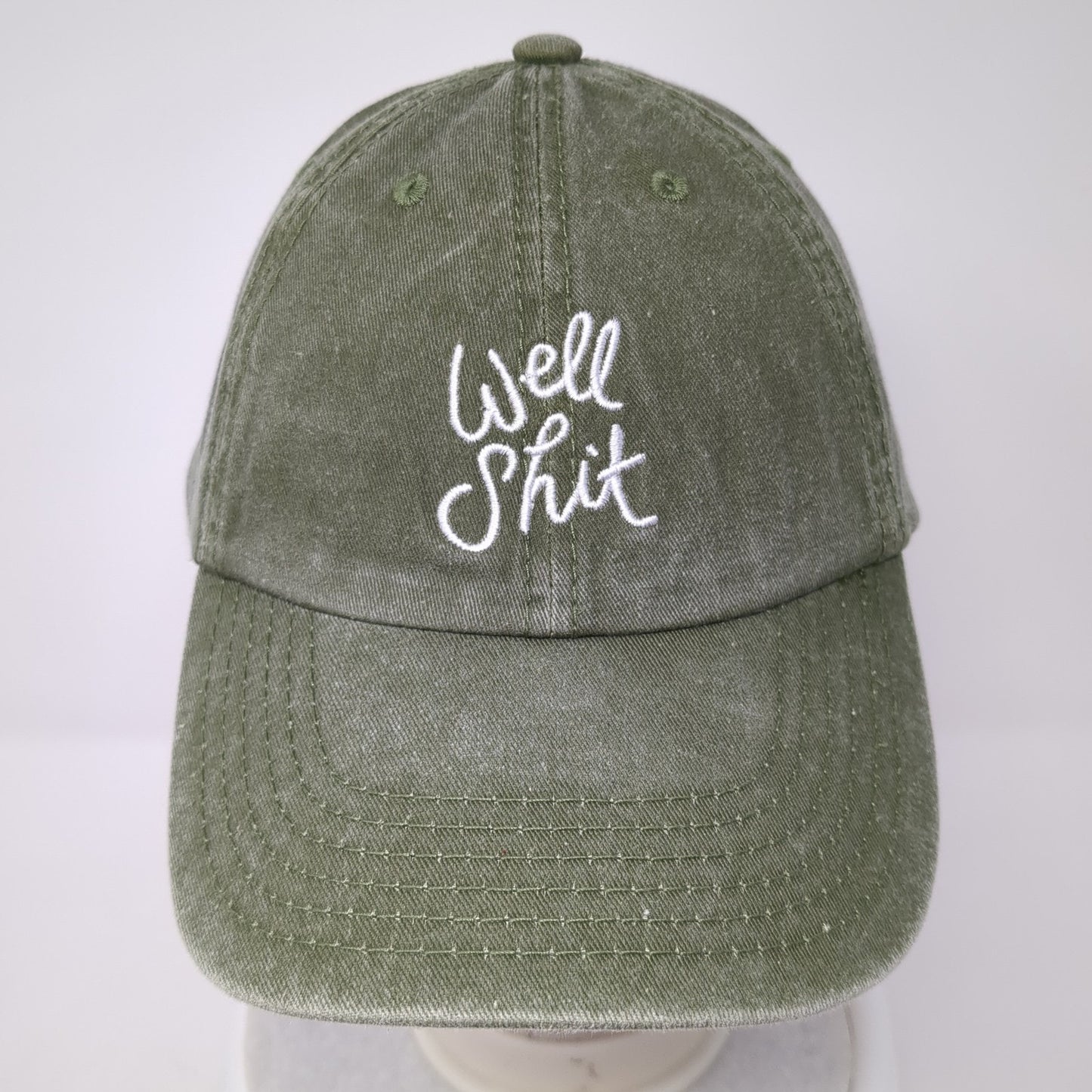 Well S*** Strapback Hat Green One Size Adjustable Embroidered Hit Wear