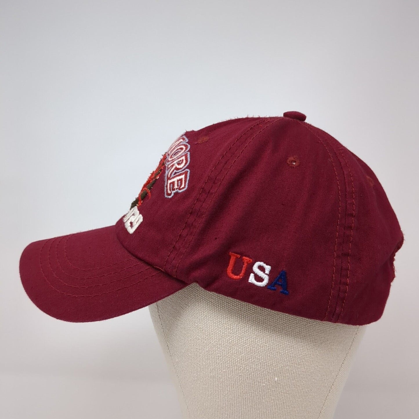 Baltimore Since 1729 Slideback Baseball Cap Red OS Adjustable Embroidered USA